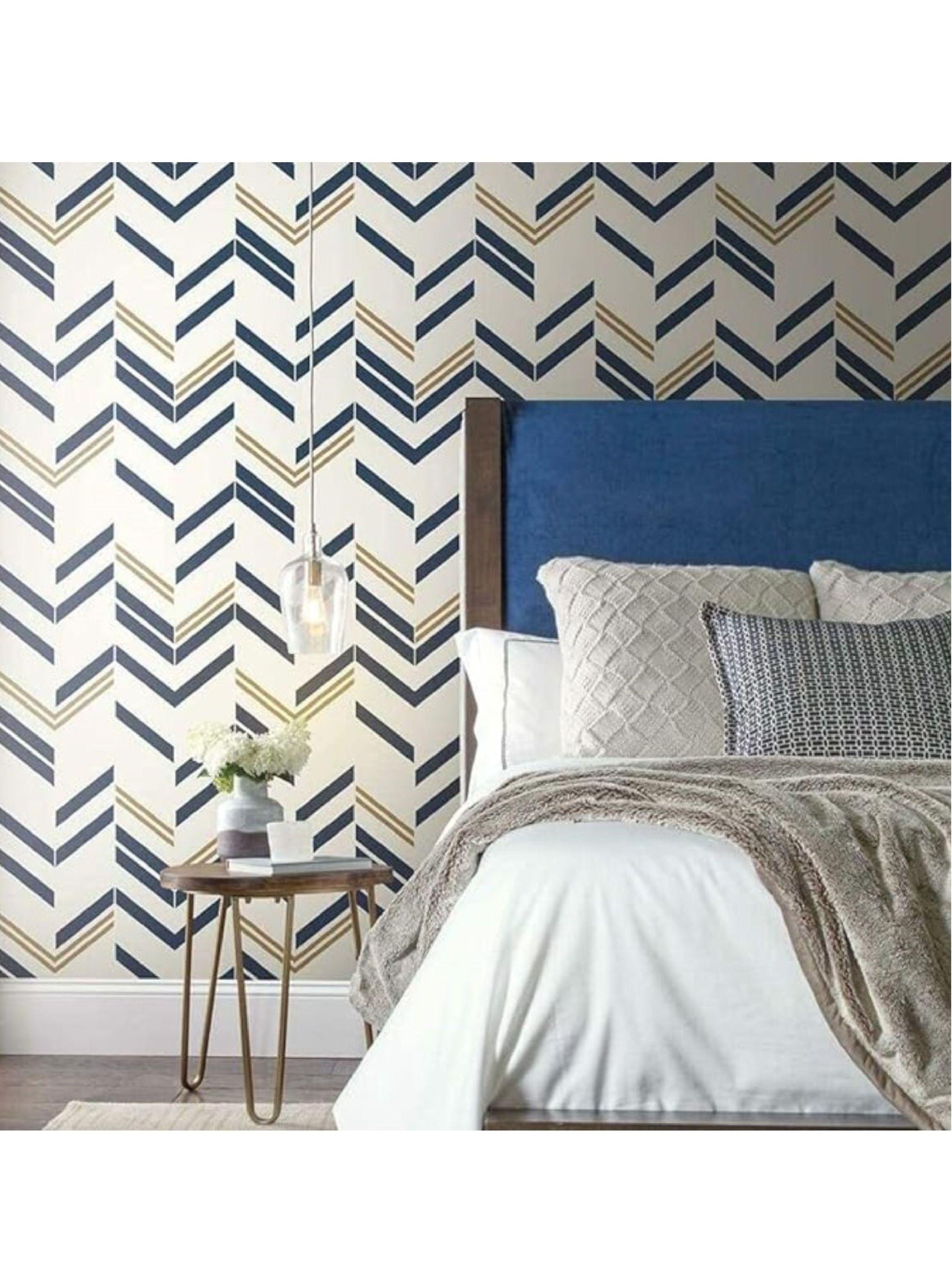 Roommates PVC Autoadhesivo Chevron Strip Blue (B6730846)-3