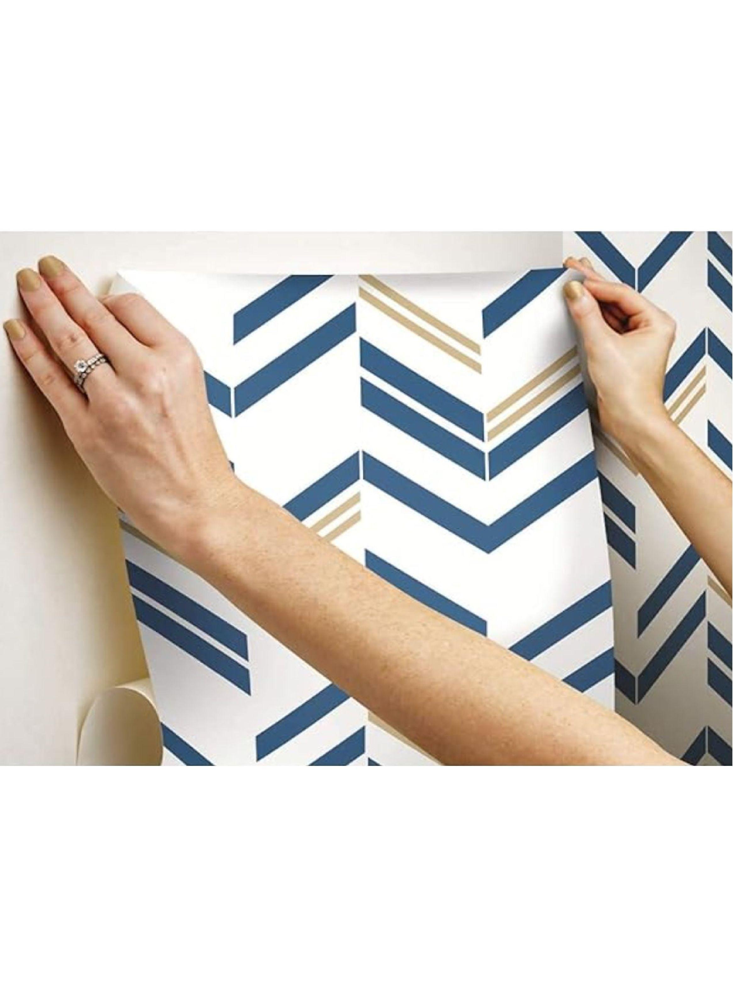 Roommates PVC Autoadhesivo Chevron Strip Blue (B6730846)-4