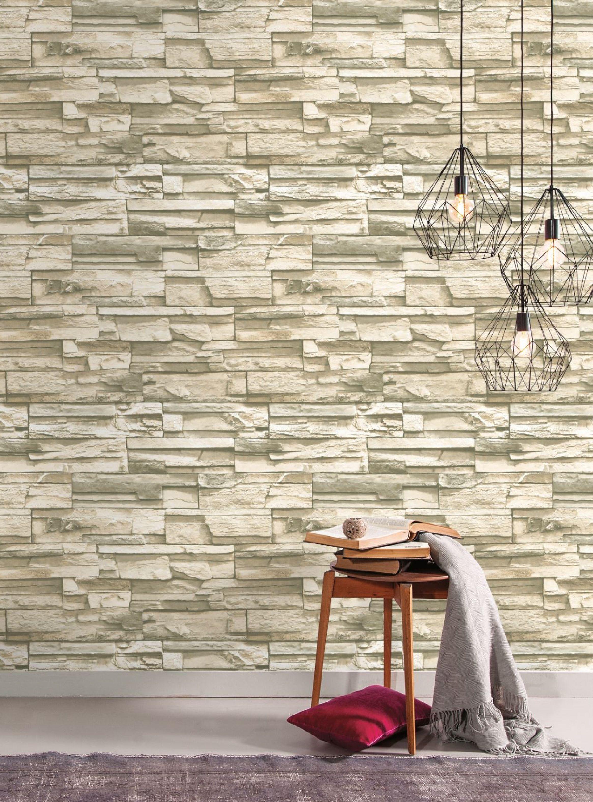Roommates PVC Autoadhesivo Natural Stacked Stone (B6730983)-0