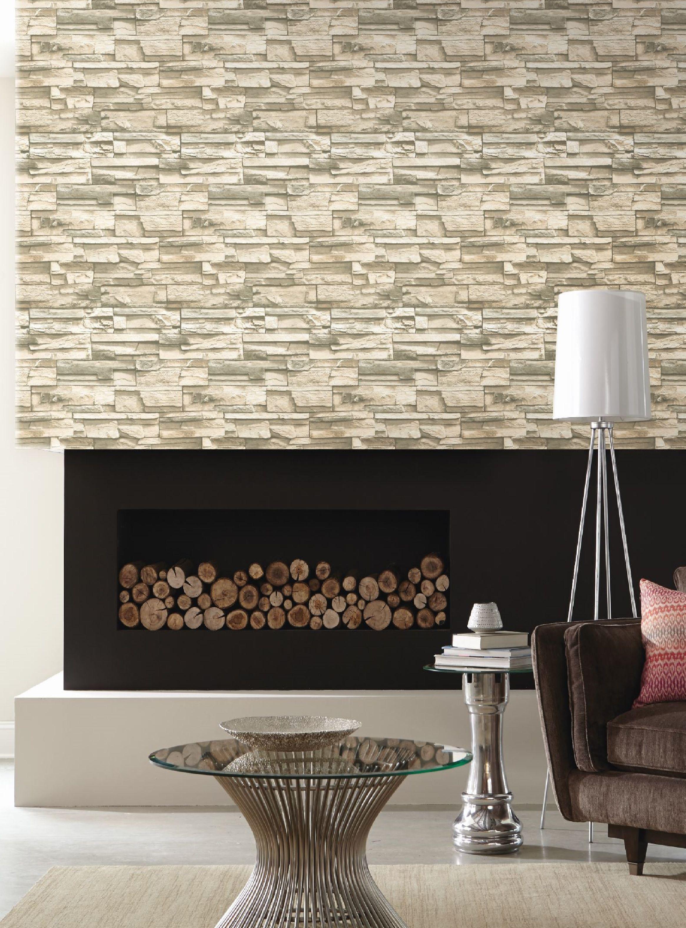 Roommates PVC Autoadhesivo Natural Stacked Stone (B6730983)-2