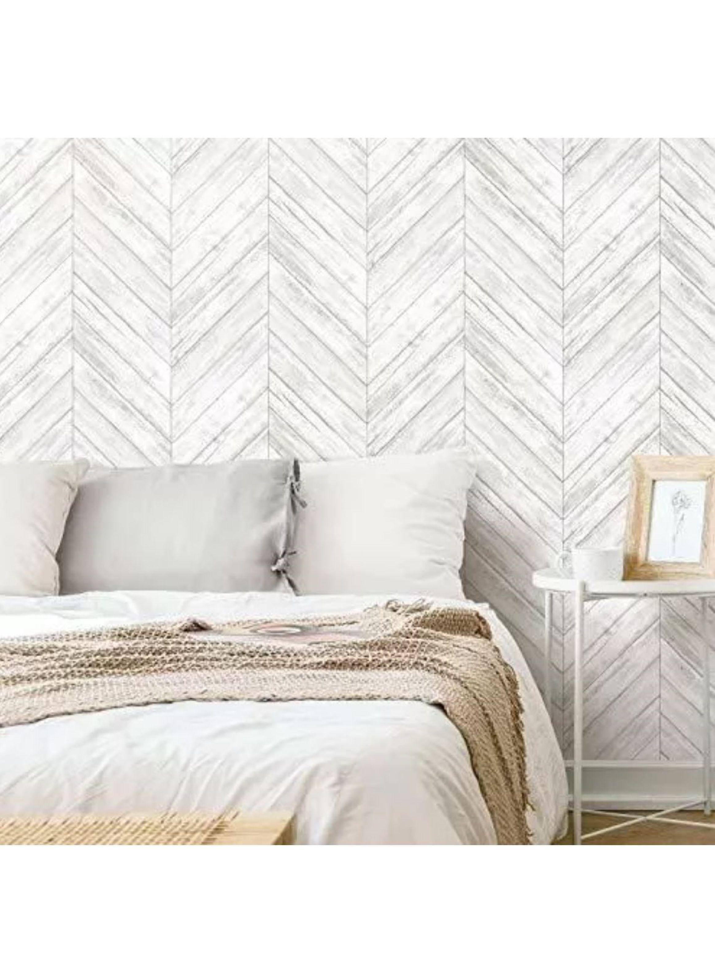 Roommates PVC Autoadhesivo Herringbone Wood Boards White (B6733752)-2