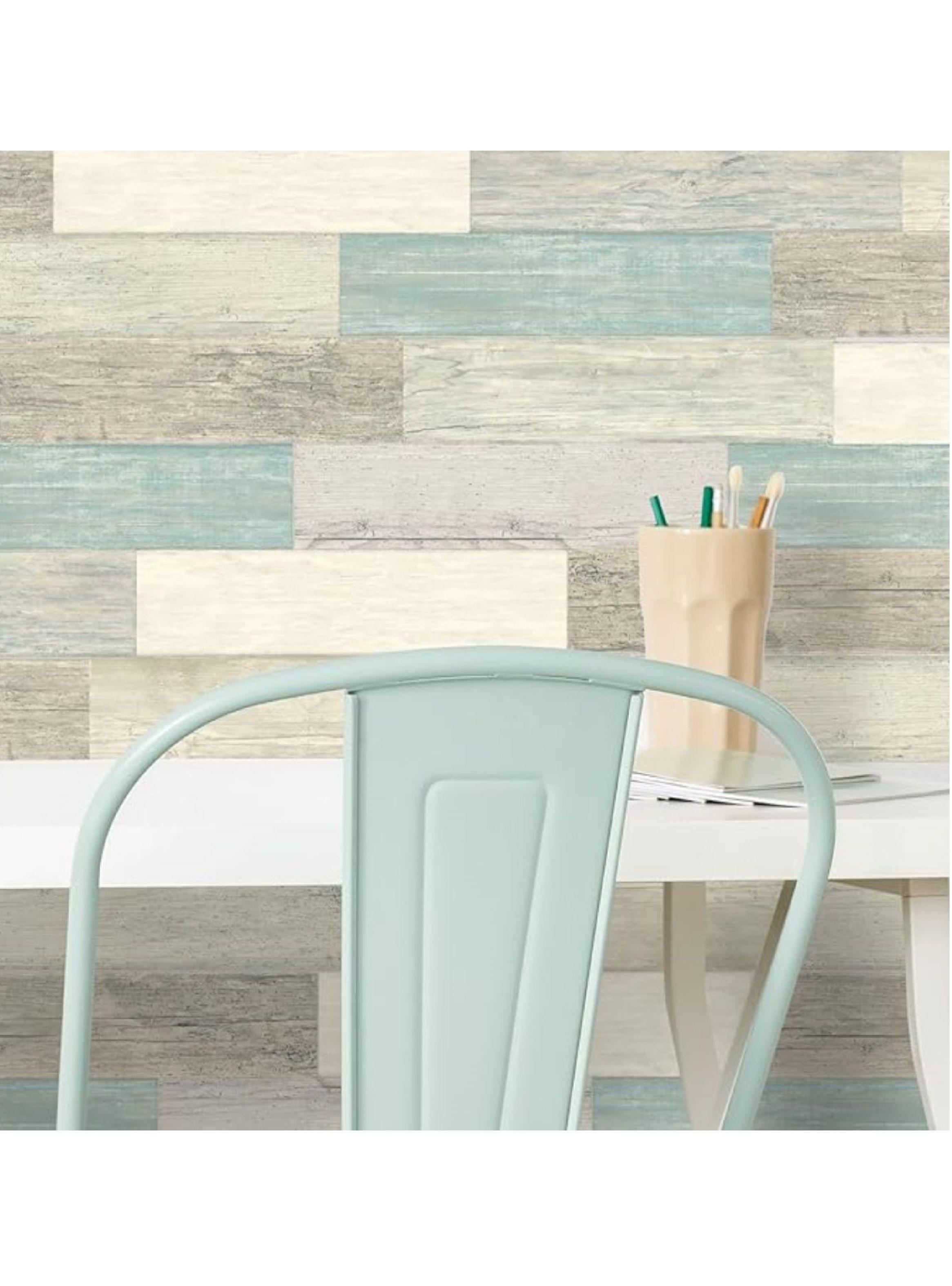 Roommates Stickers Distressed Blue Wood Planks (B6724854)-0
