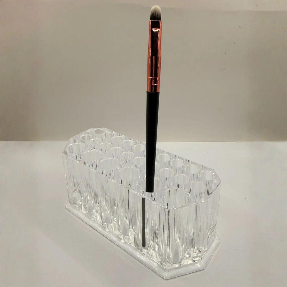 Organizador Acrílico Transparente Para Brochas Maquillaje-3