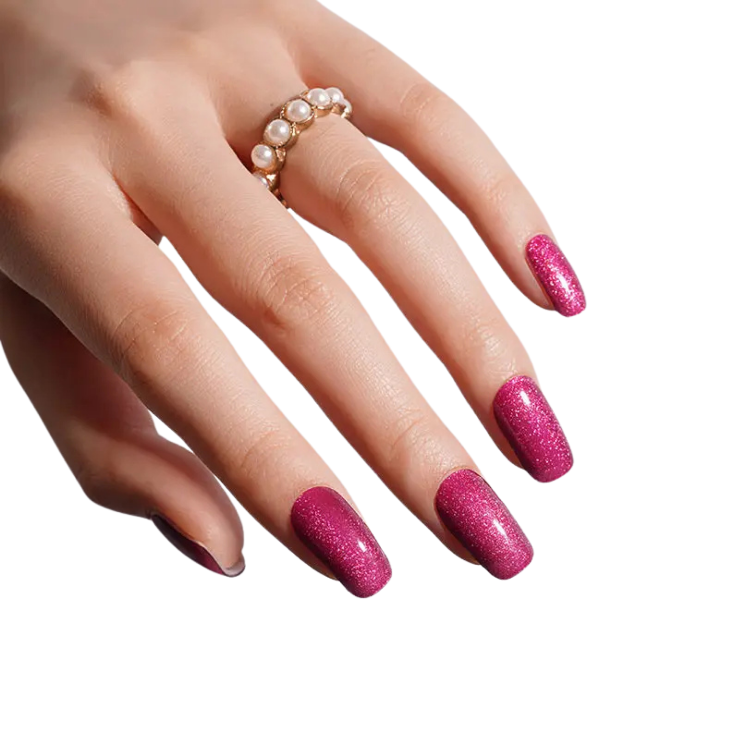 Uñas Gel Semi Curado Manicure - Burdeo Metalizado-2