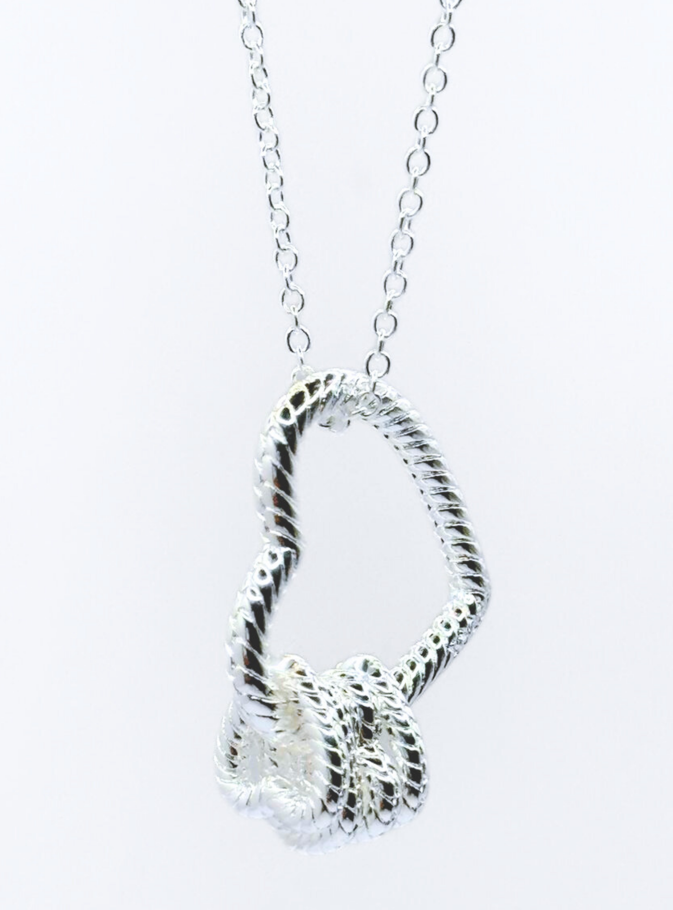 Collar Corazón Entre Corazones, Plata 925, 45 cm-5