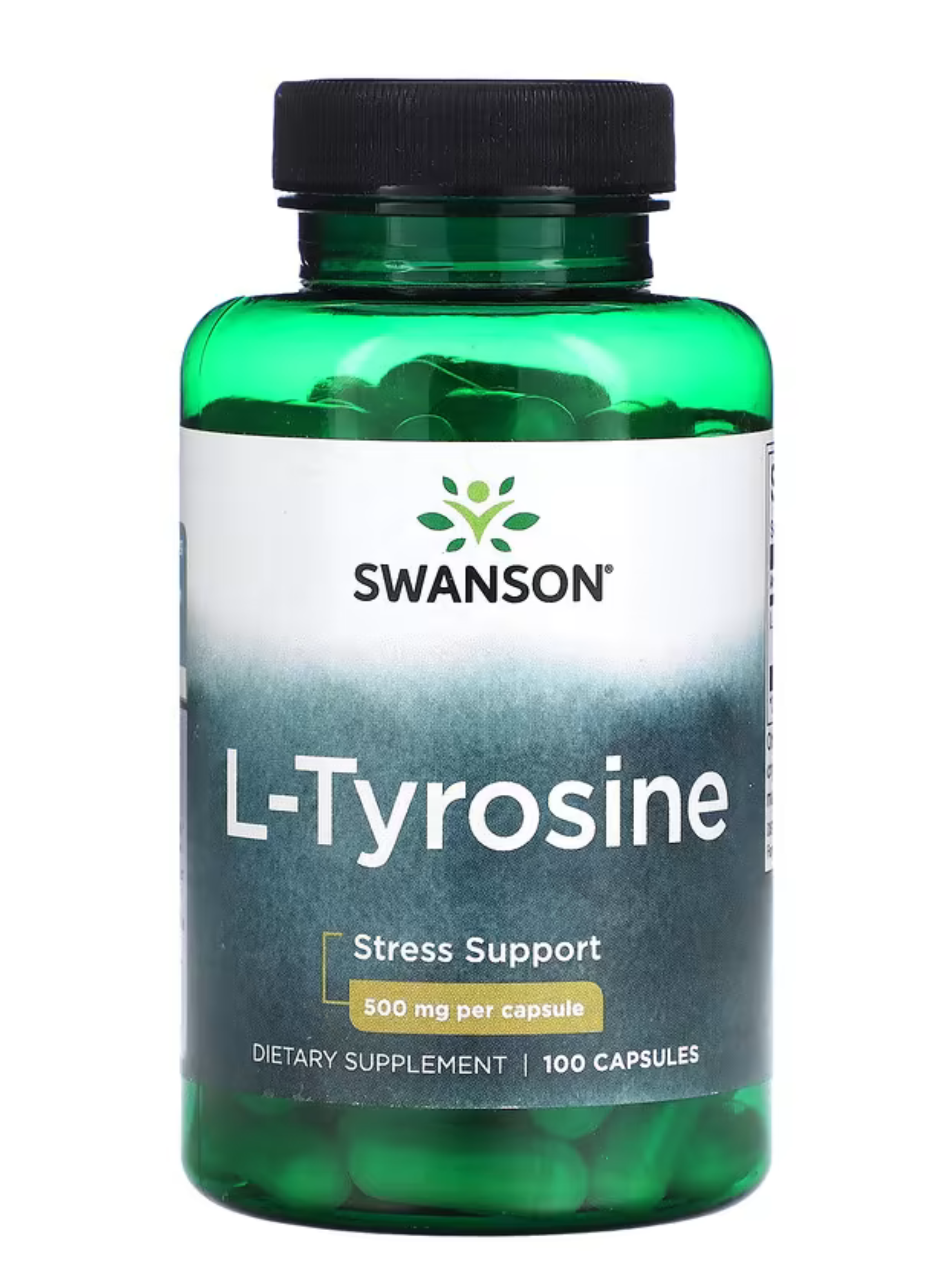 L-tirosina, 500 mg, 100 cápsulas, Suplemento para el alivio del estrés.-0