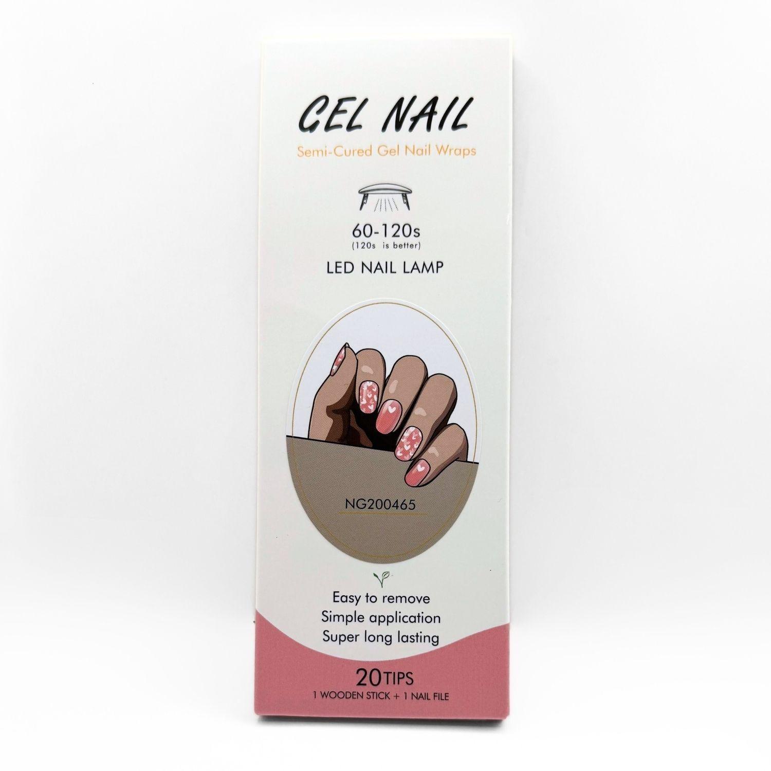 Uñas Gel Semi Curado Manicure - Corazones Rosados-6