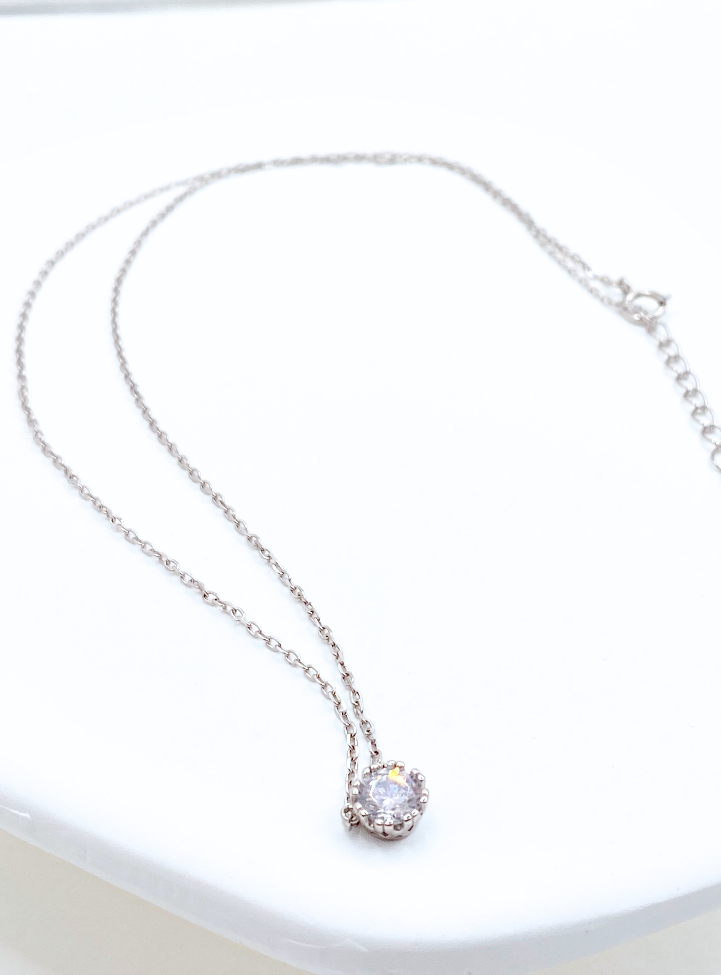 Collar Punto de Luz Geométrico con Circonio Blanco en Plata 925-1