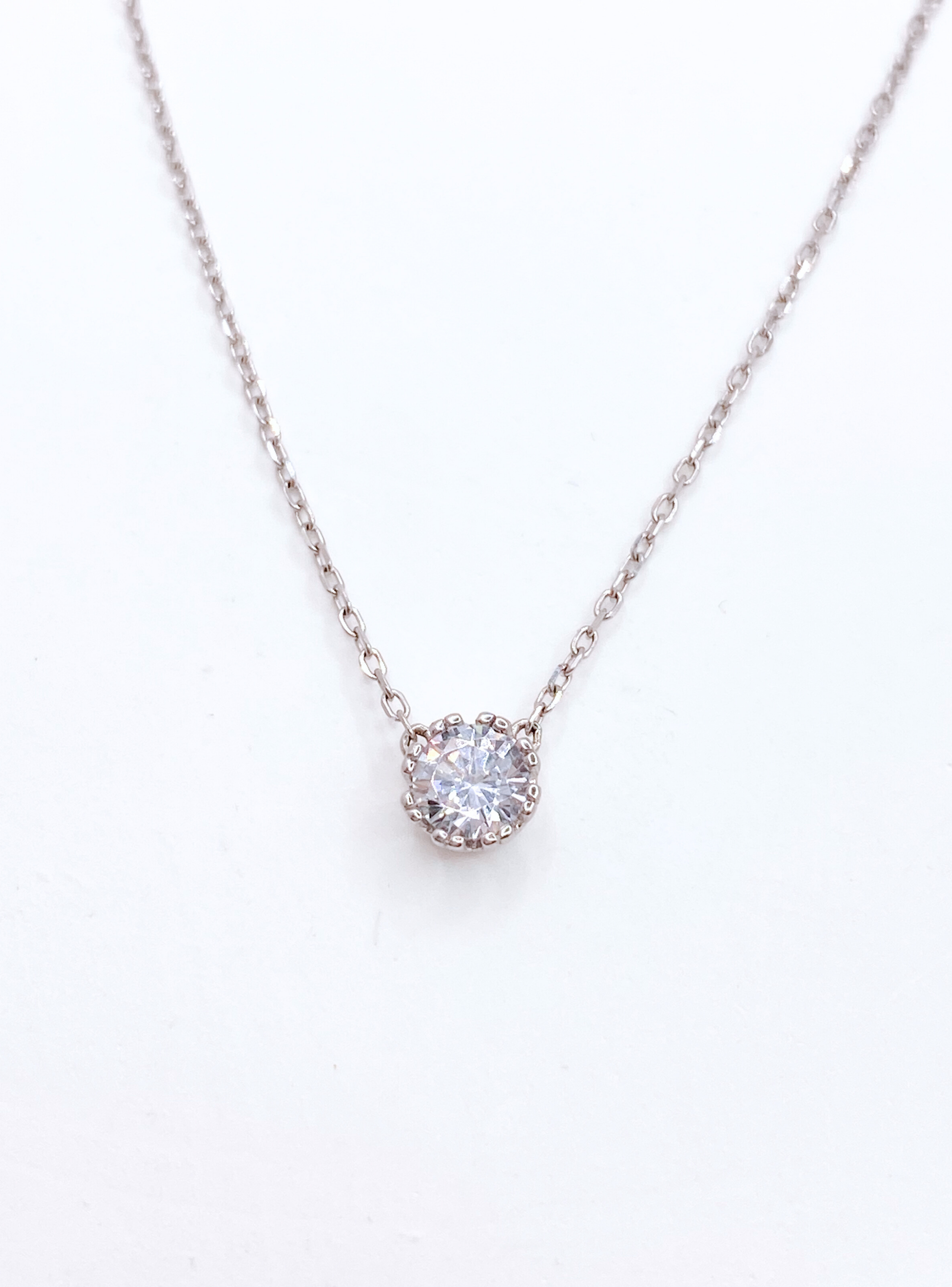 Collar Punto de Luz Geométrico con Circonio Blanco en Plata 925-2