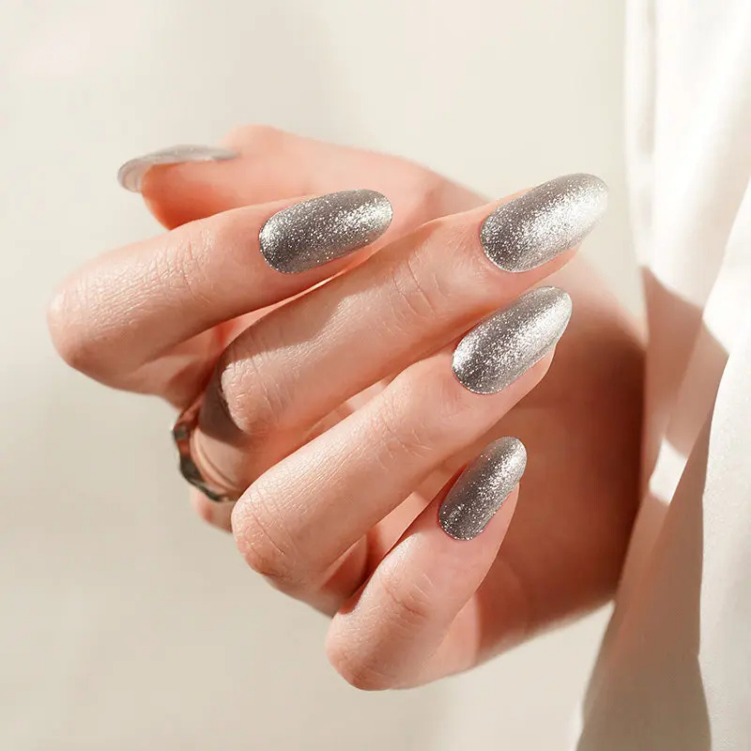 Uñas Gel Semi Curado Manicure - Plateadas Metalizadas-4