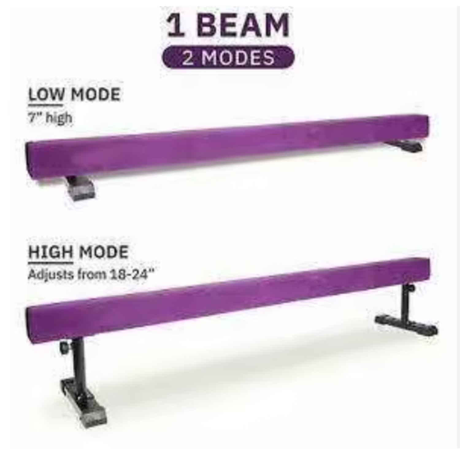 Viga De Equilibrio Gimnasia Ajustable Altura 19 57cm Morado-3