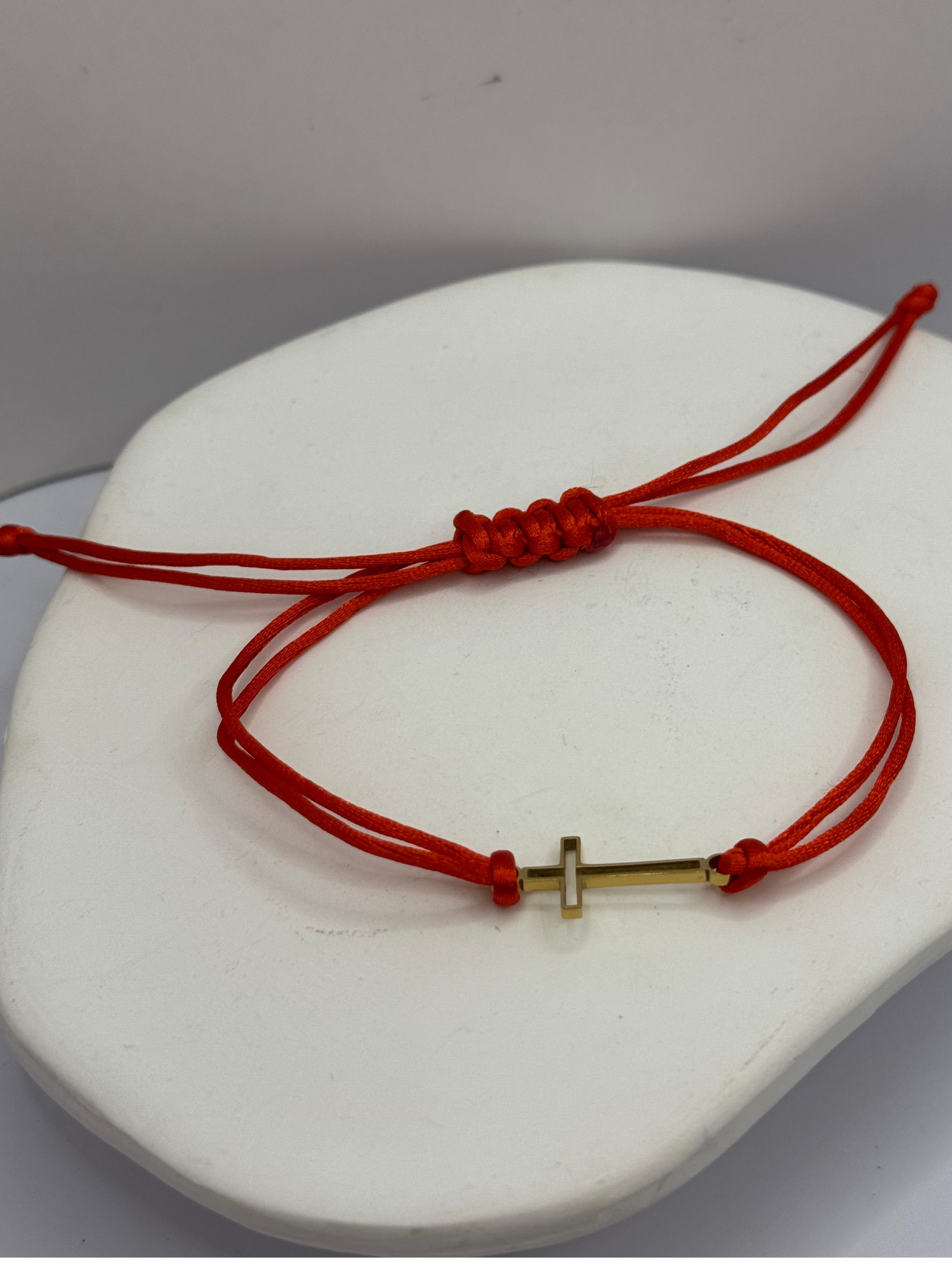 Pulsera Hilo Rojo, Cruz Acero Inox, Proteccion ,buena Suerte-2