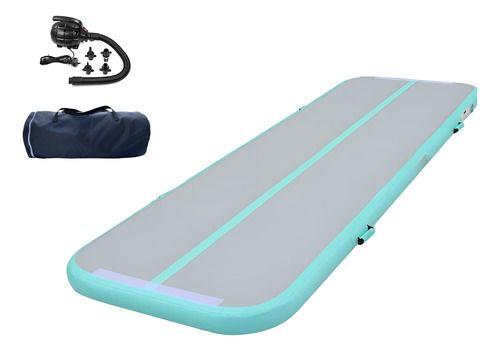 Colchoneta Inflable Airtrack 3x1mx20cm Incluye Bolso Y Bomba Celeste-0