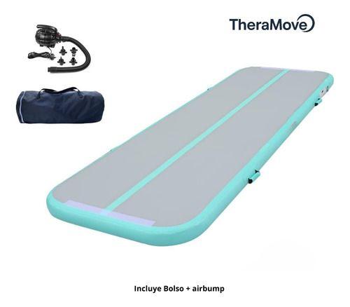 Colchoneta Inflable Airtrack 3x1mx20cm Incluye Bolso Y Bomba Celeste-3