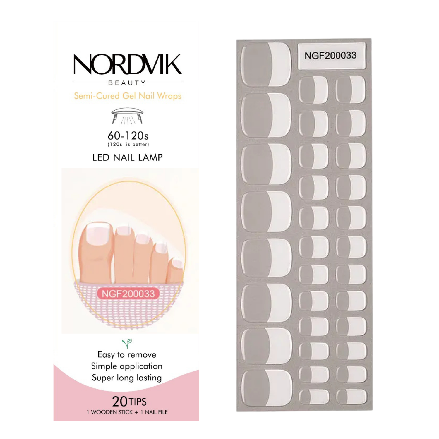 Uñas Gel Semicurado - Francesa Clasica para Pies-4