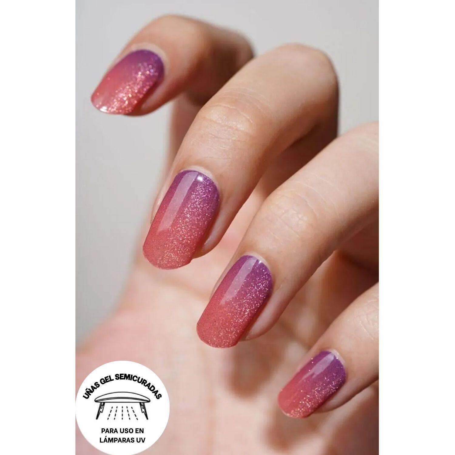 Uñas Gel Semi Curado Manicure - Degradé Sunset-1
