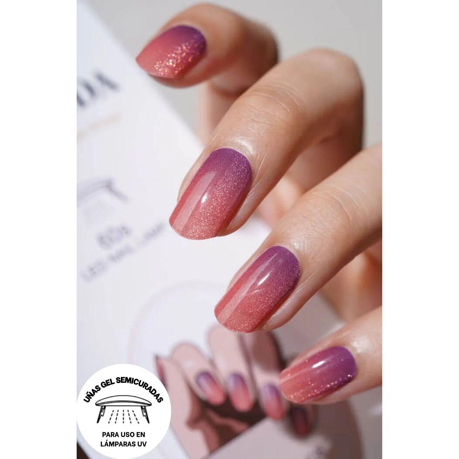 Uñas Gel Semi Curado Manicure - Degradé Sunset-2