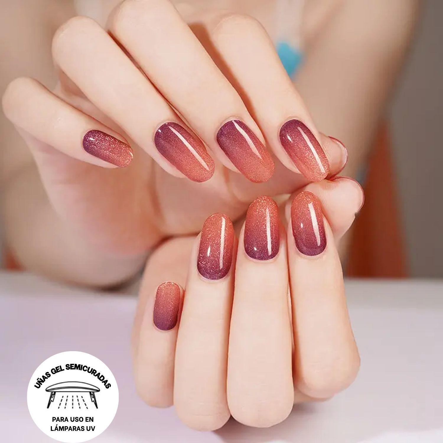 Uñas Gel Semi Curado Manicure - Degradé Sunset-4
