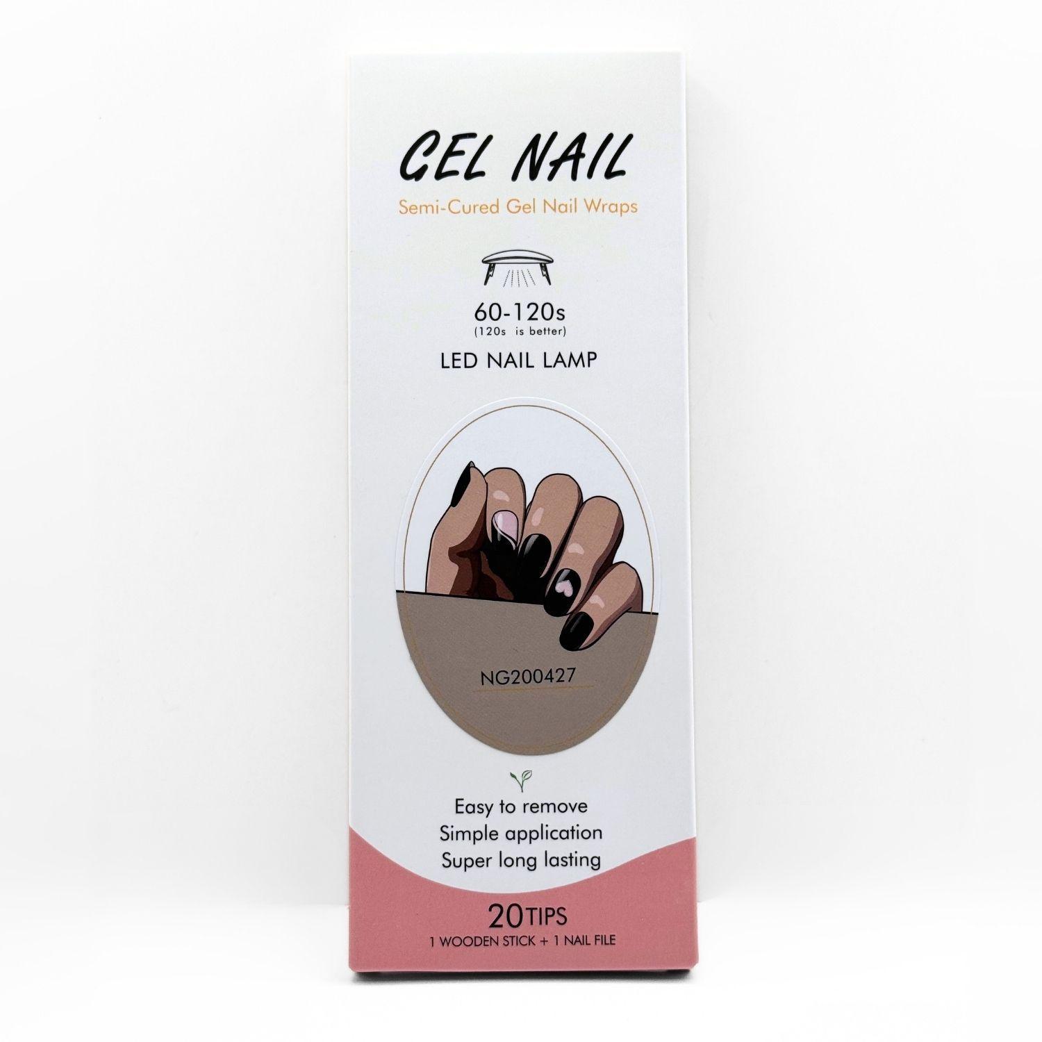 Uñas Gel Semi Curado Manicure - Blanco, Negro y Corazones-6