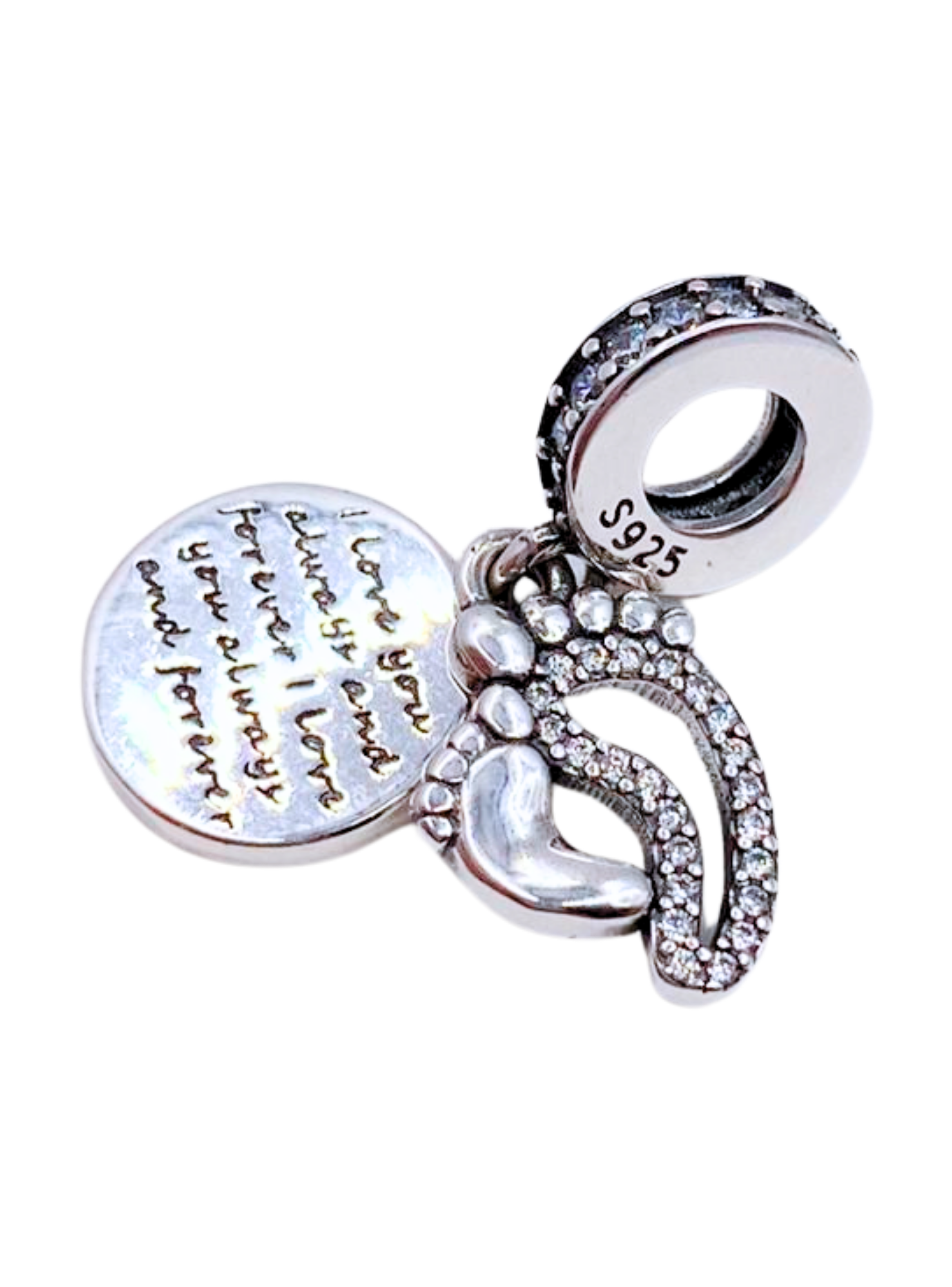 Charm Madre e Hijo/a "I love you always and forever" para Pulsera en Plata 925, Regalo Mamá-0