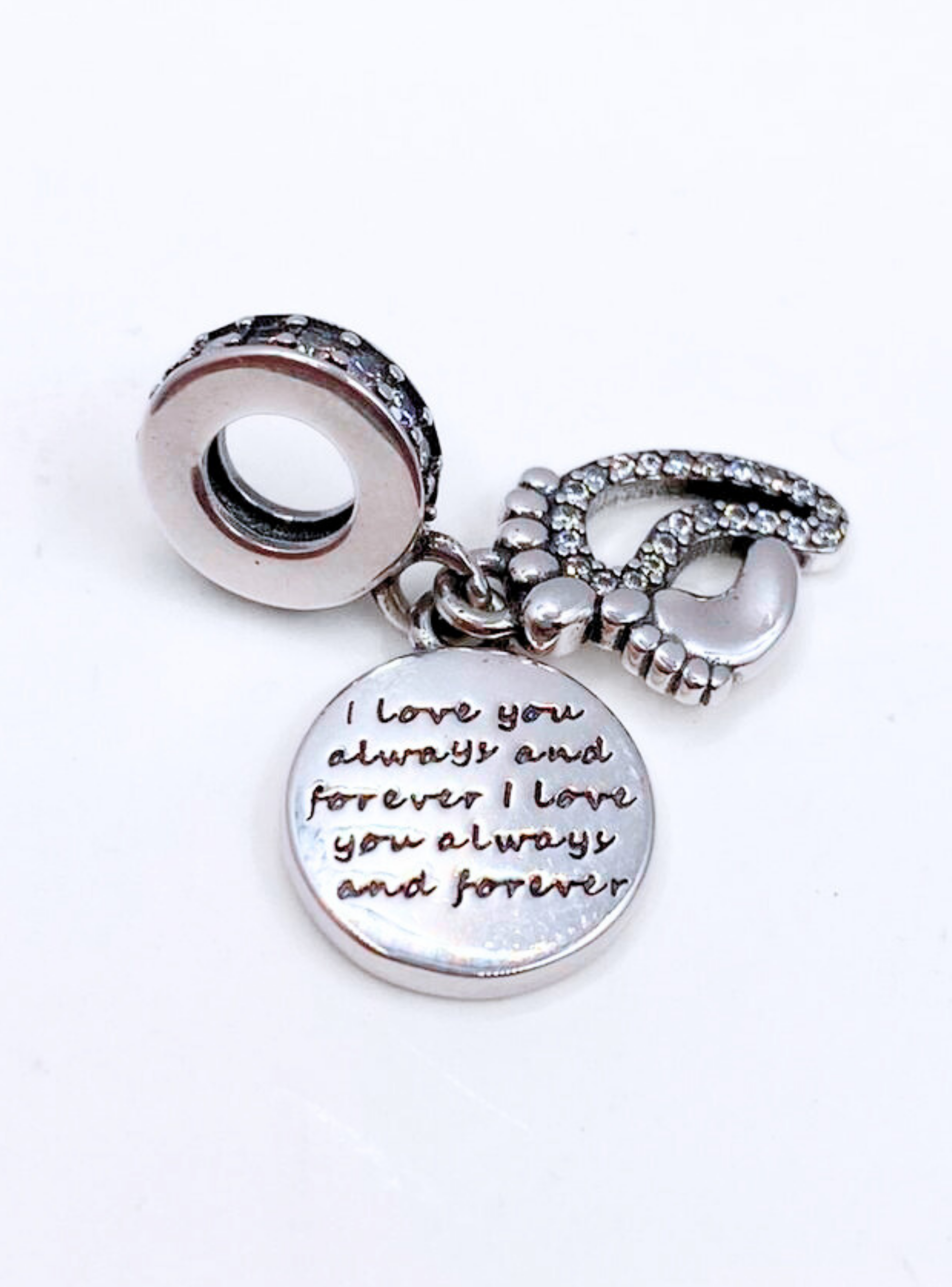 Charm Madre e Hijo/a "I love you always and forever" para Pulsera en Plata 925, Regalo Mamá-1