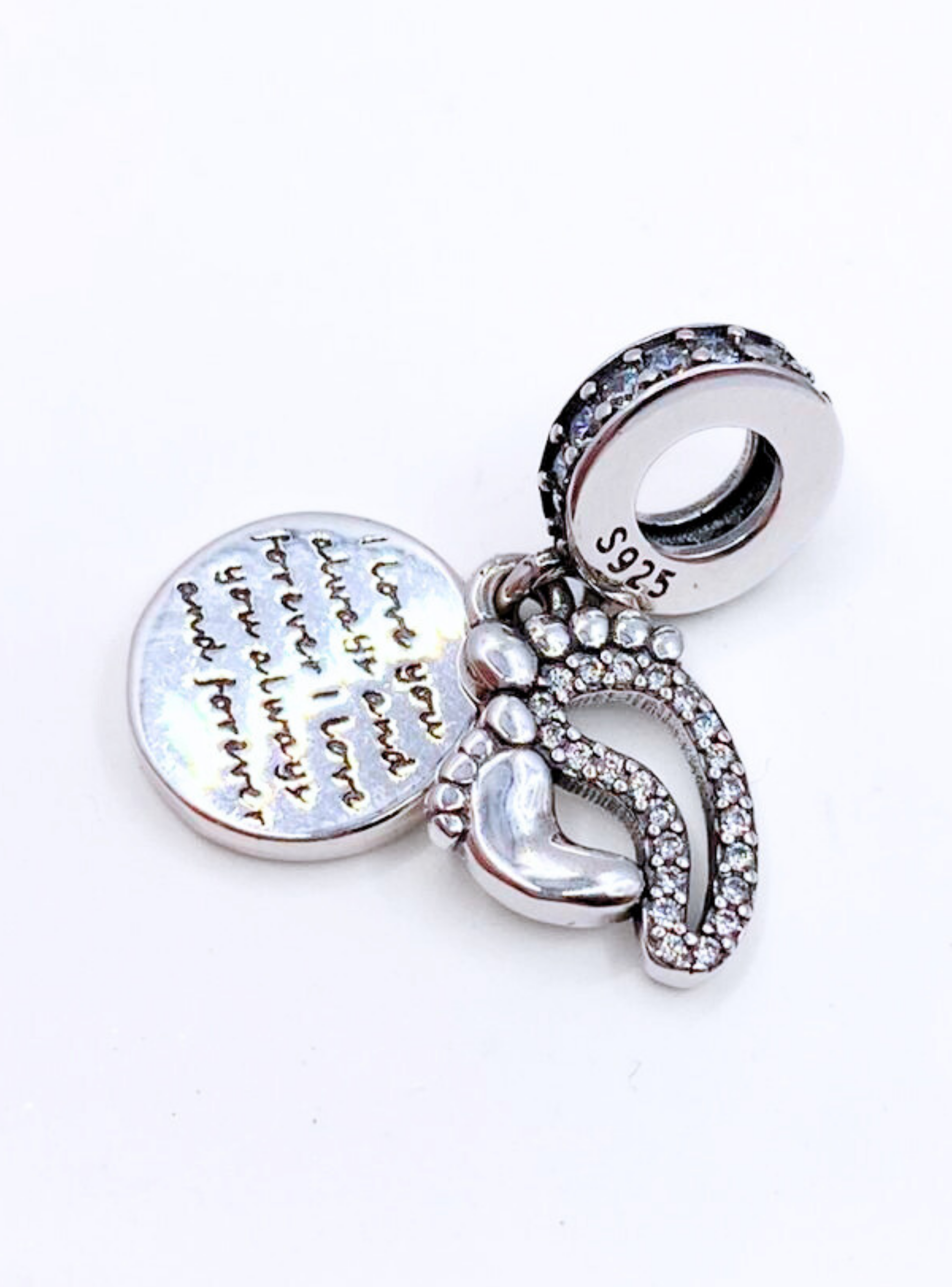 Charm Madre e Hijo/a "I love you always and forever" para Pulsera en Plata 925, Regalo Mamá-2