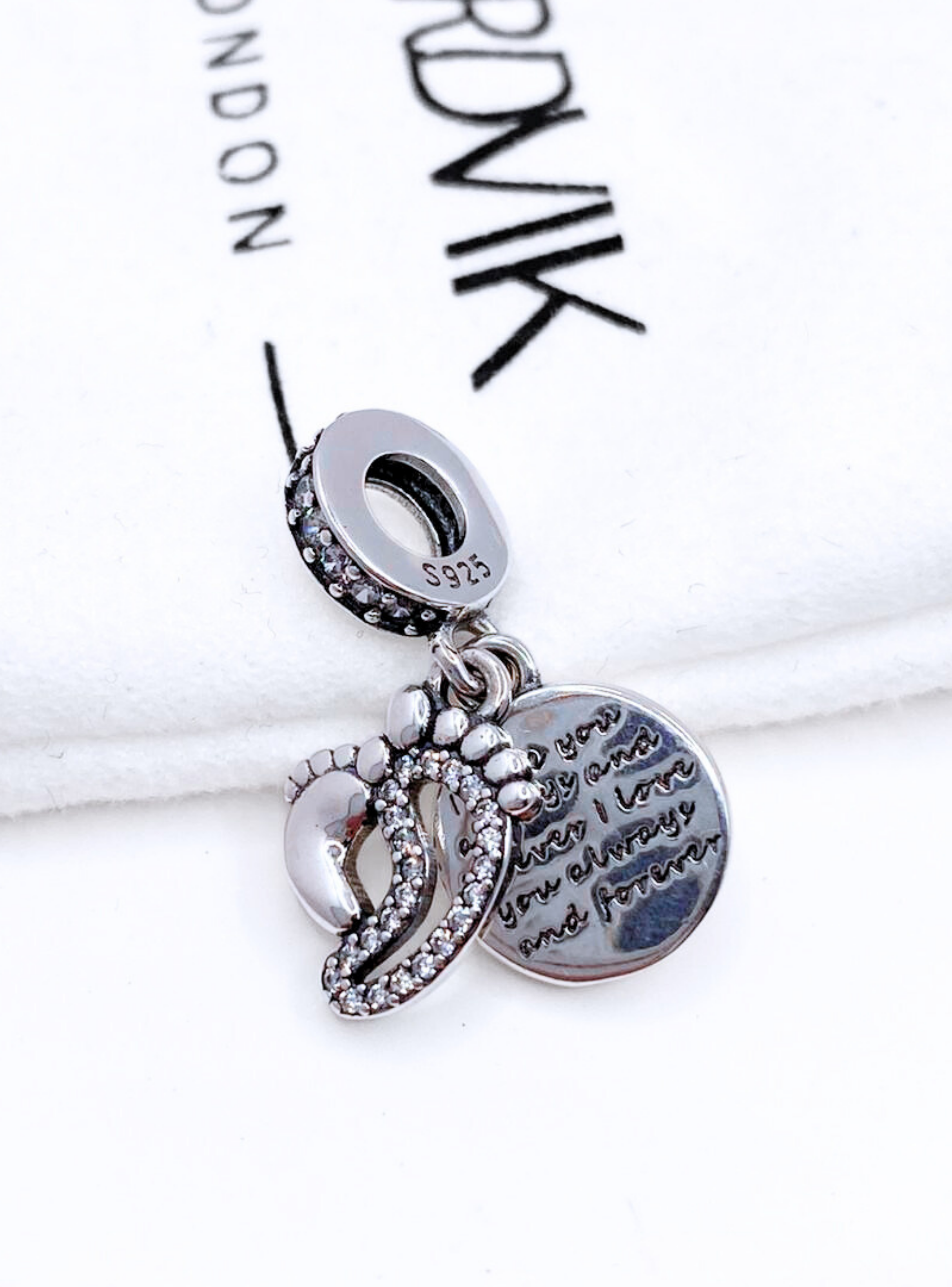 Charm Madre e Hijo/a "I love you always and forever" para Pulsera en Plata 925, Regalo Mamá-3