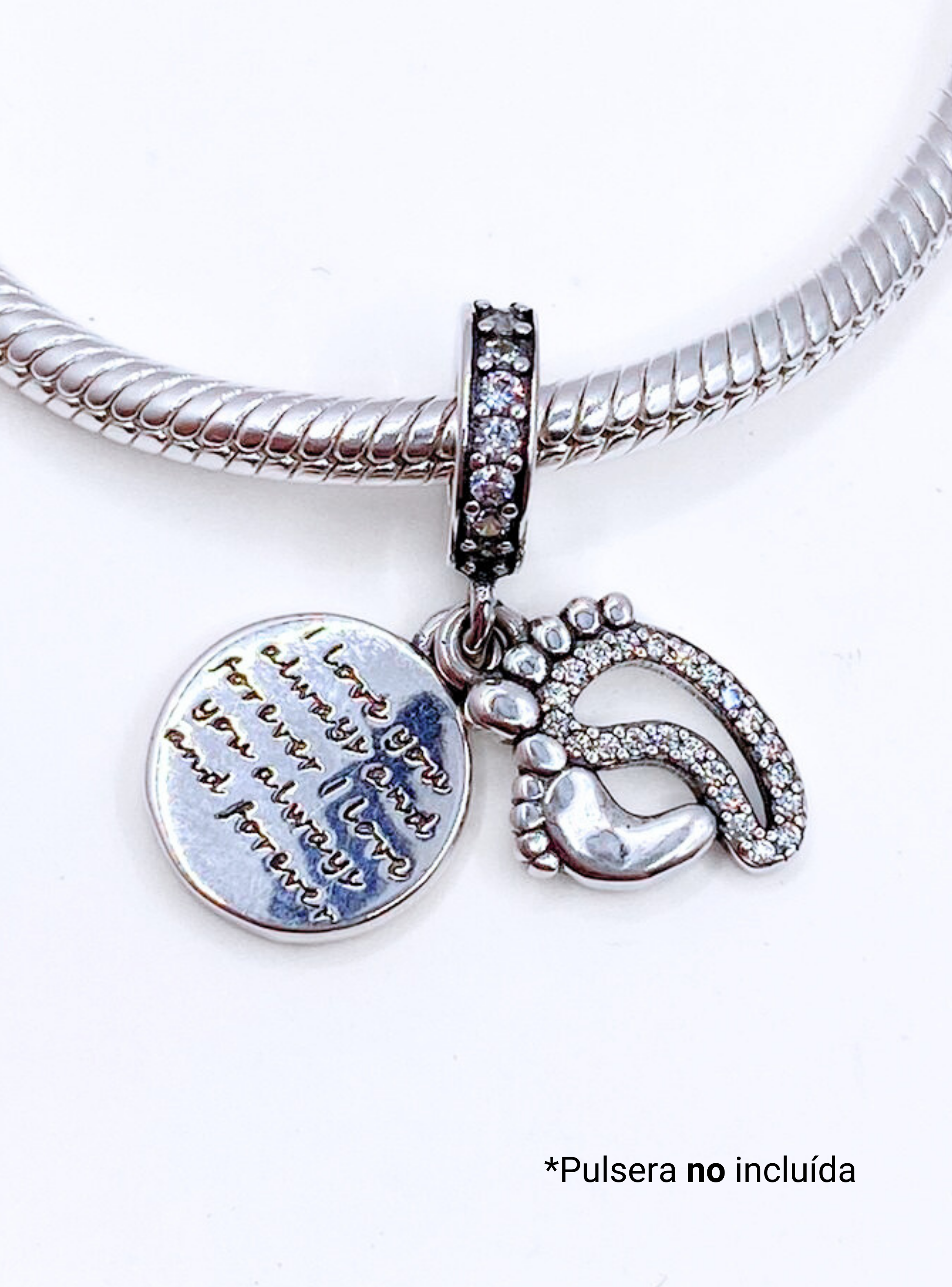 Charm Madre e Hijo/a "I love you always and forever" para Pulsera en Plata 925, Regalo Mamá-5
