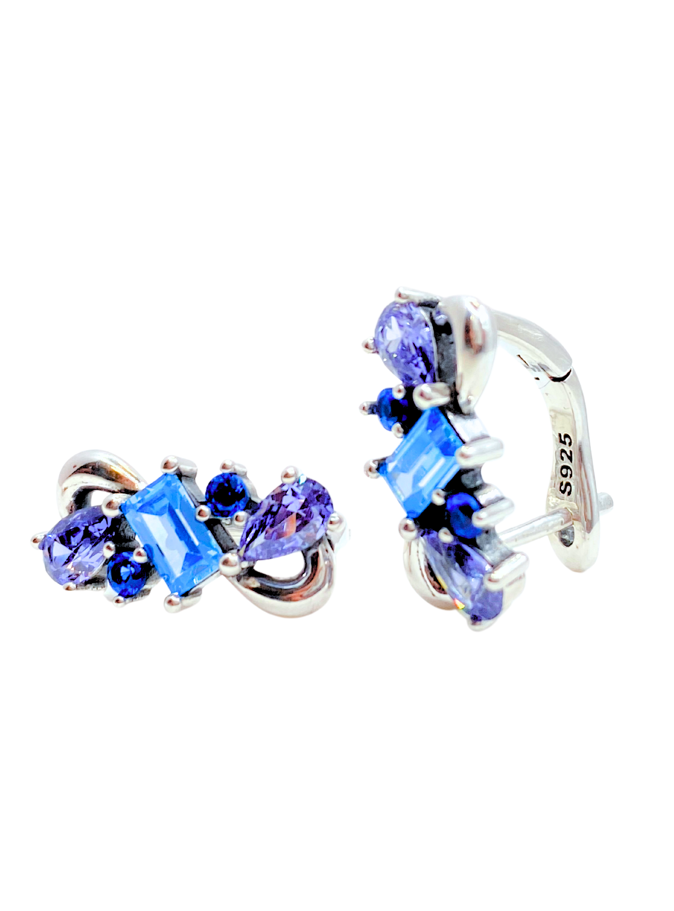 Aros Circonita Triple Azul-0