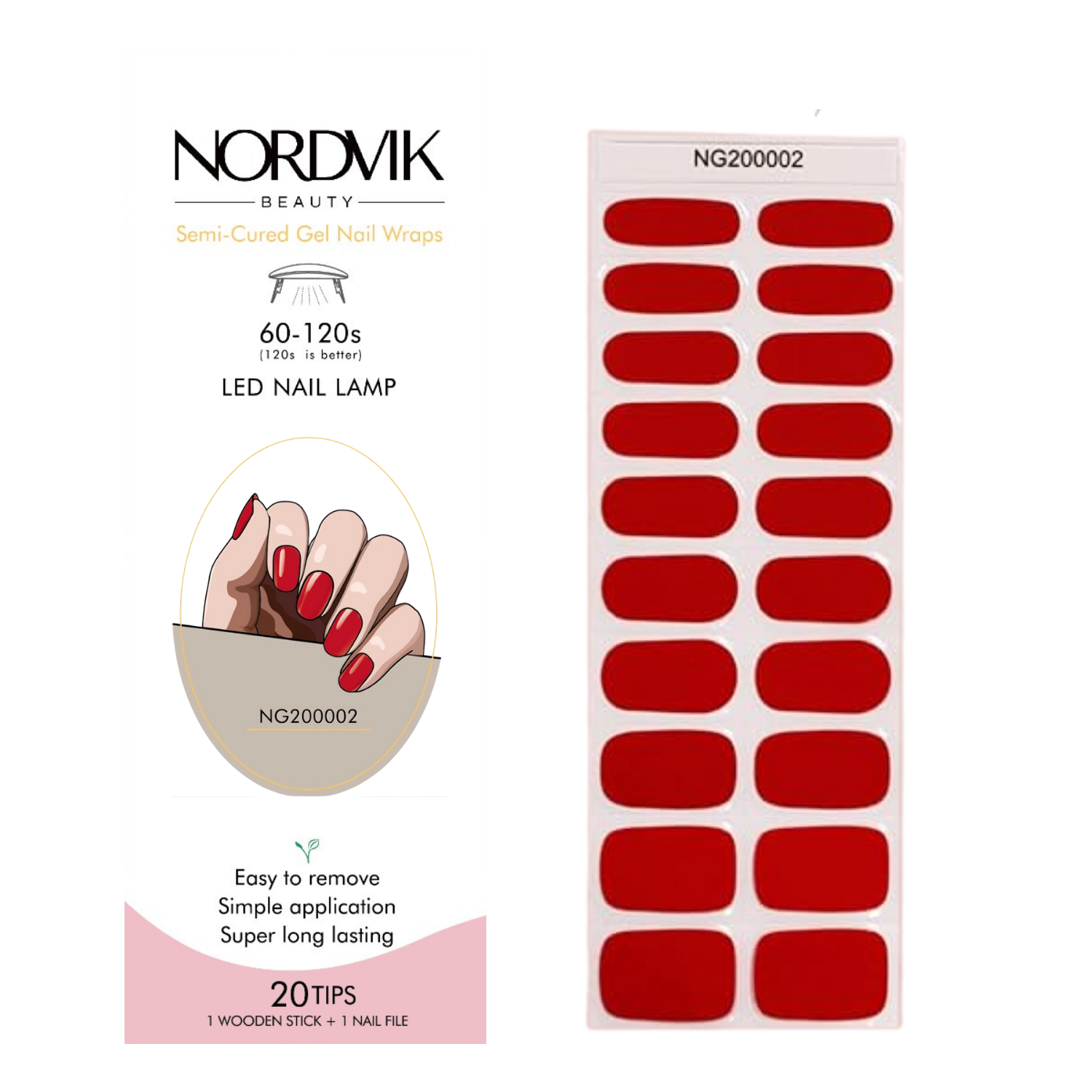 Uñas Gel Semicurado Rojo brillante -2