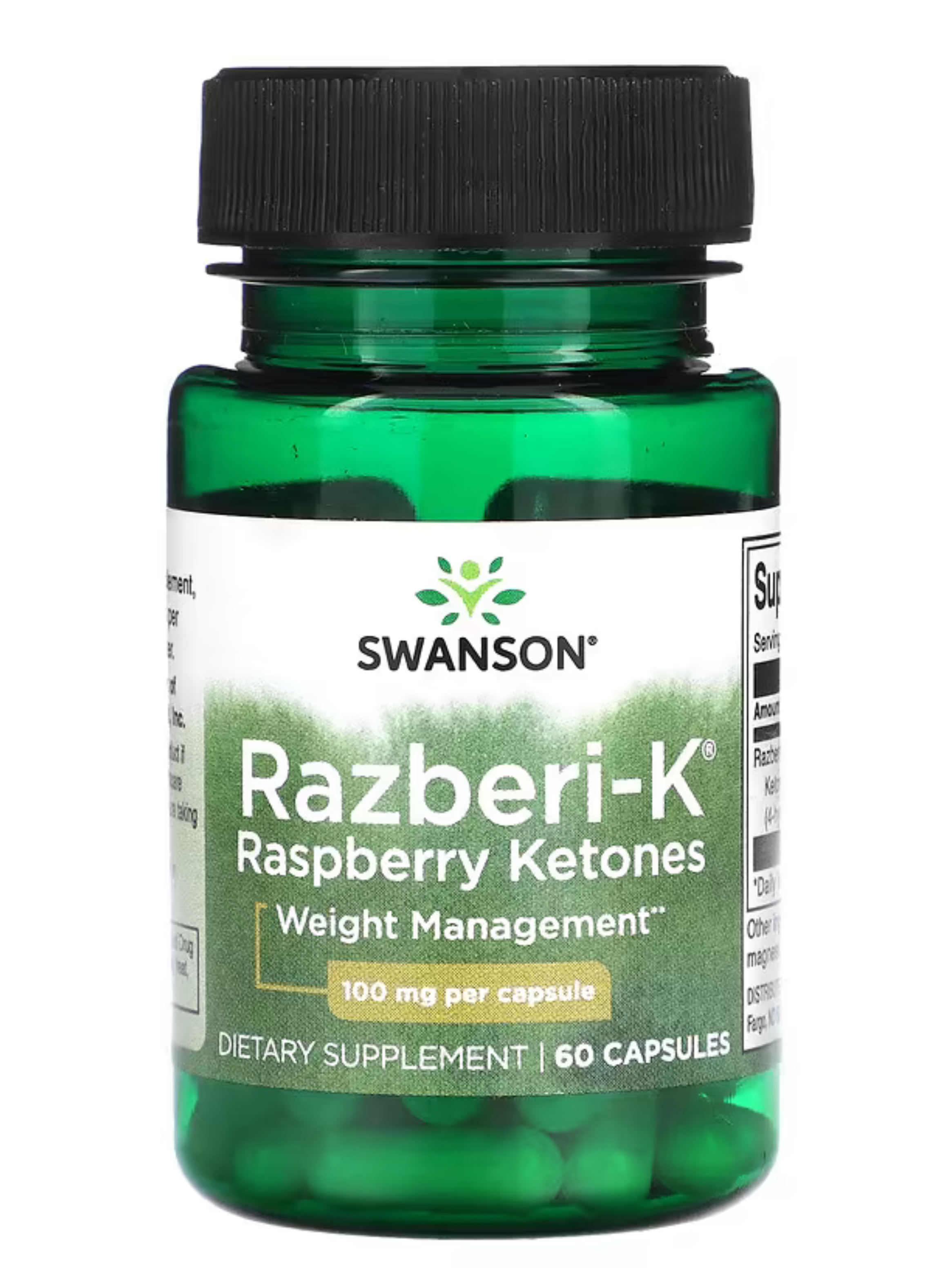 Cetonas de Frambuesa, Razberi-k 100mg, 60 caps, Control del peso.-0