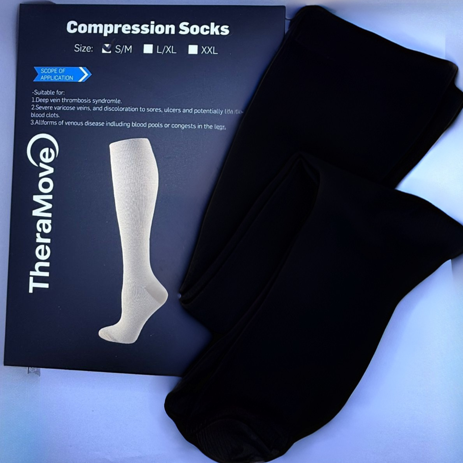 Calcetas Compresi n Antifatiga Anti varices Talla S M Negro-2