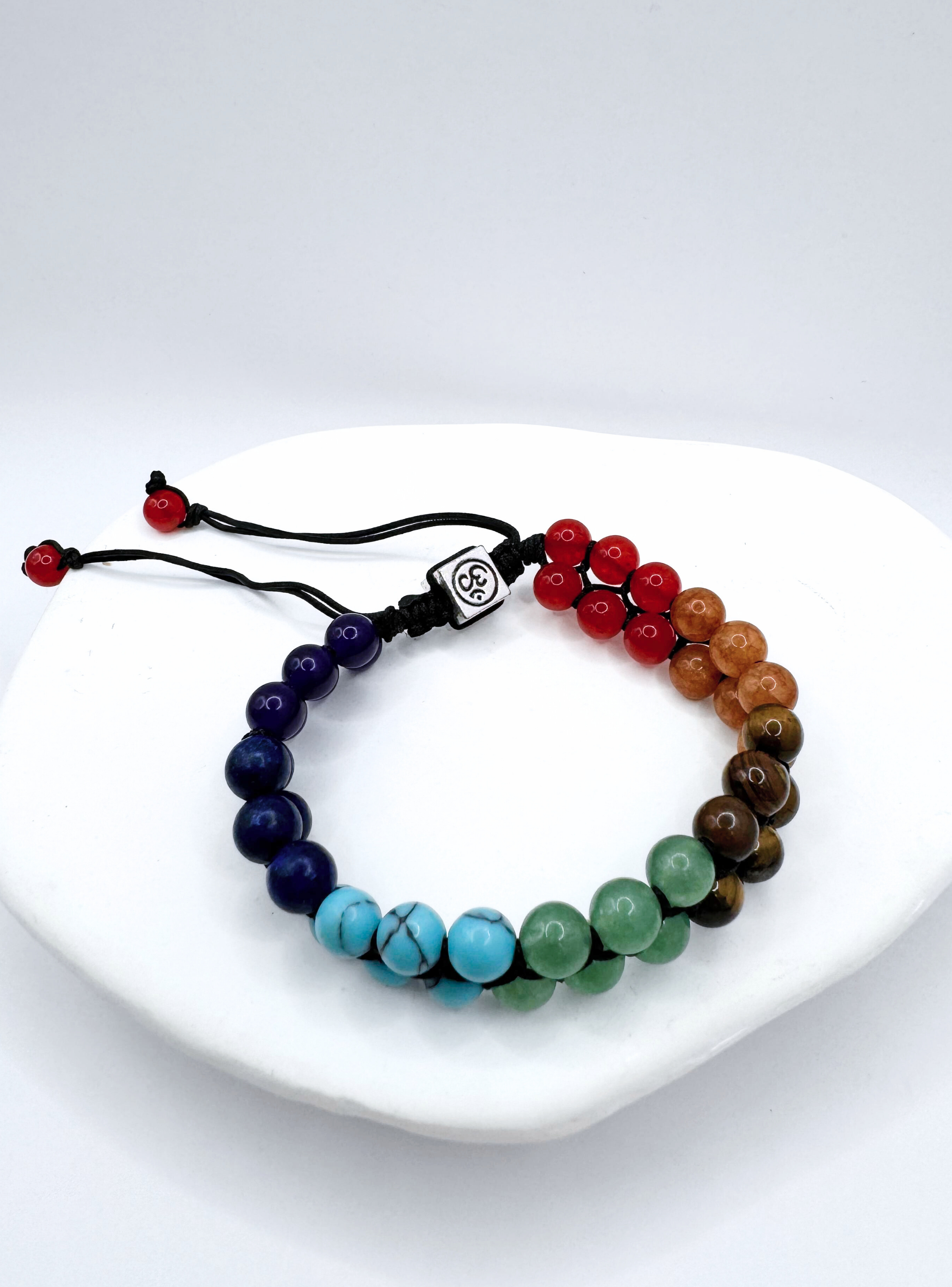 Pulsera 7 Chakras, Nudo Corredizo Ajustable, Balance Armonía-2