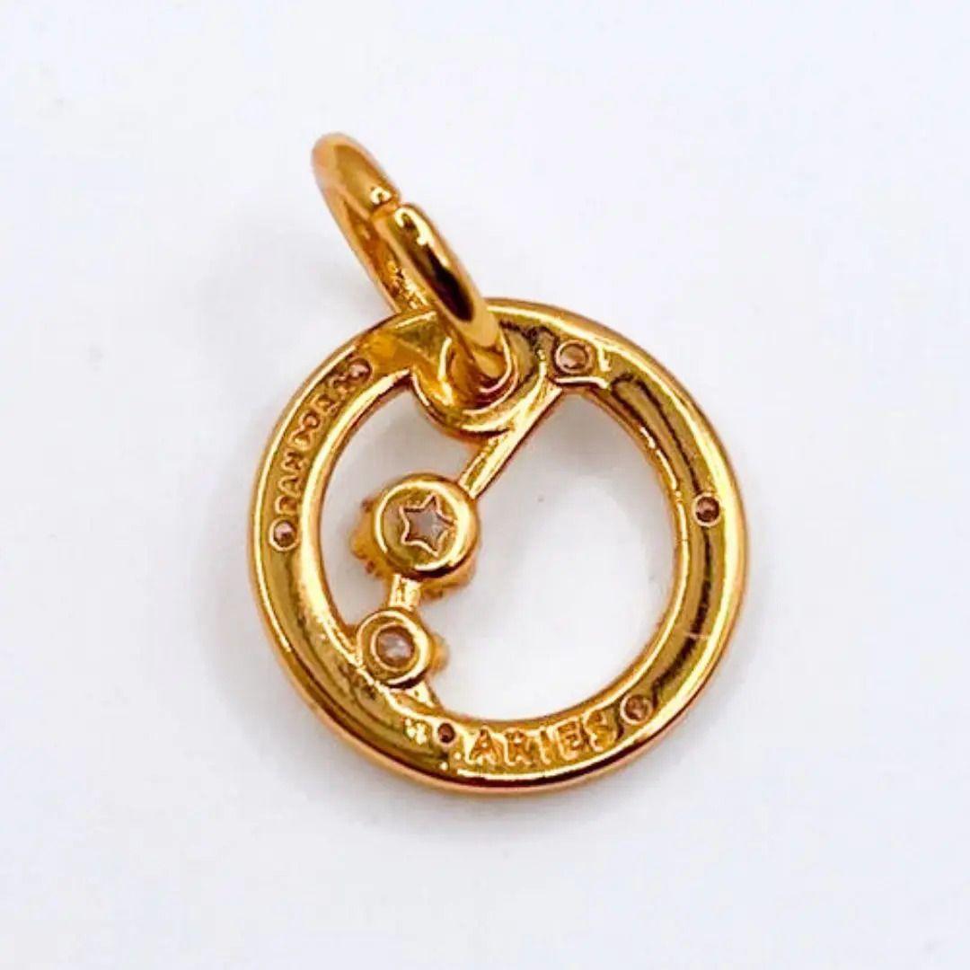 Charm Signo Zodiaco Aries, Plata 925, Oro 24k, Circonita Dor Dorado-1
