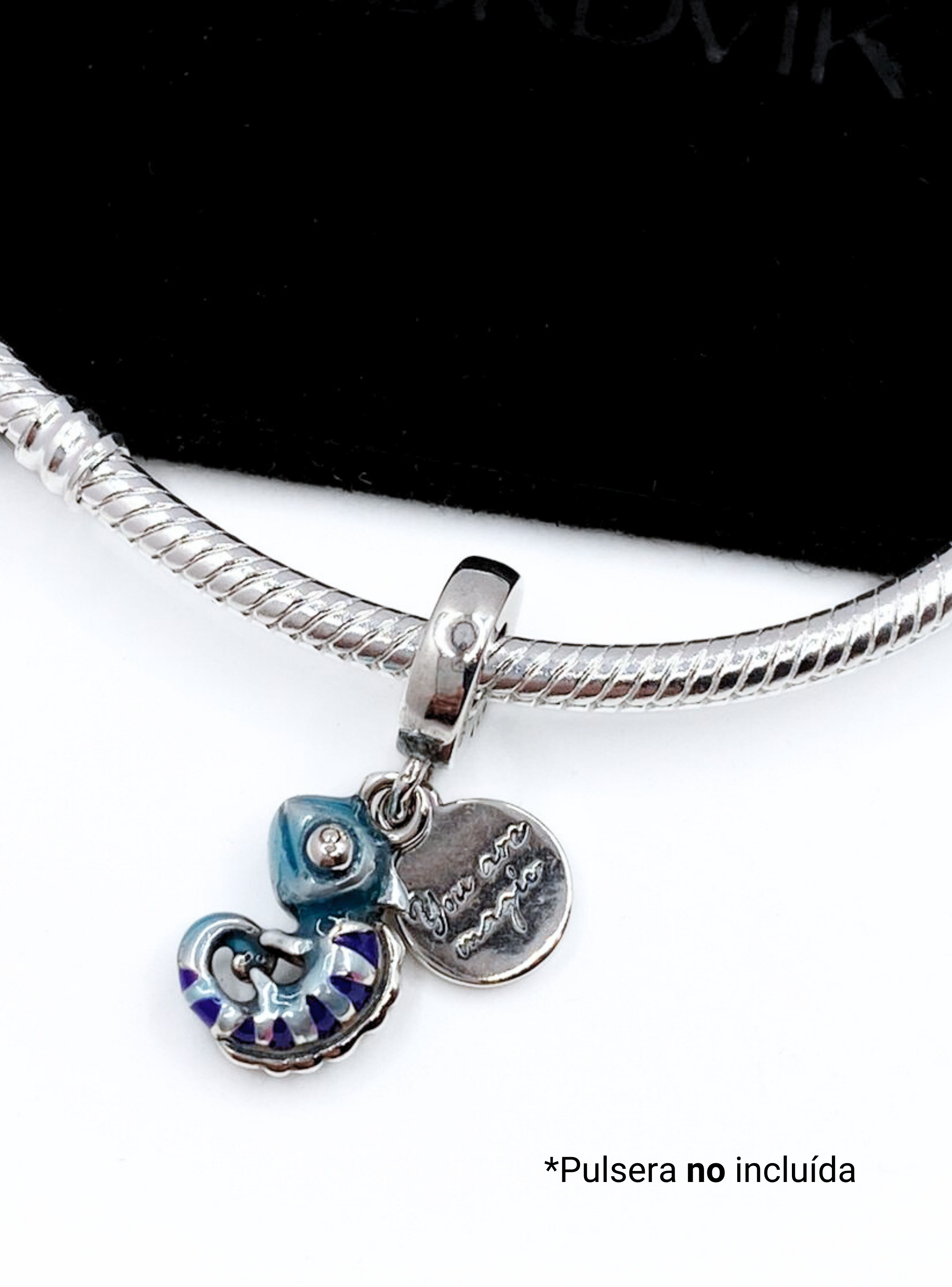 Charm Colgante Camaleón "You are magic" para Pulsera en Plata 925, Regalo-3