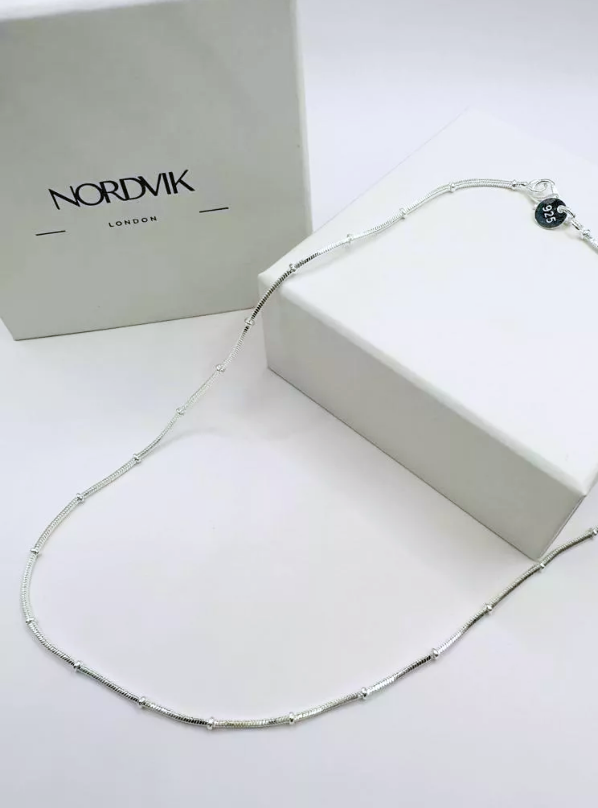 Collar - Cadena de Plata 925 con Detalles de Puntitos . Unisex de 45 o 50 cm-2