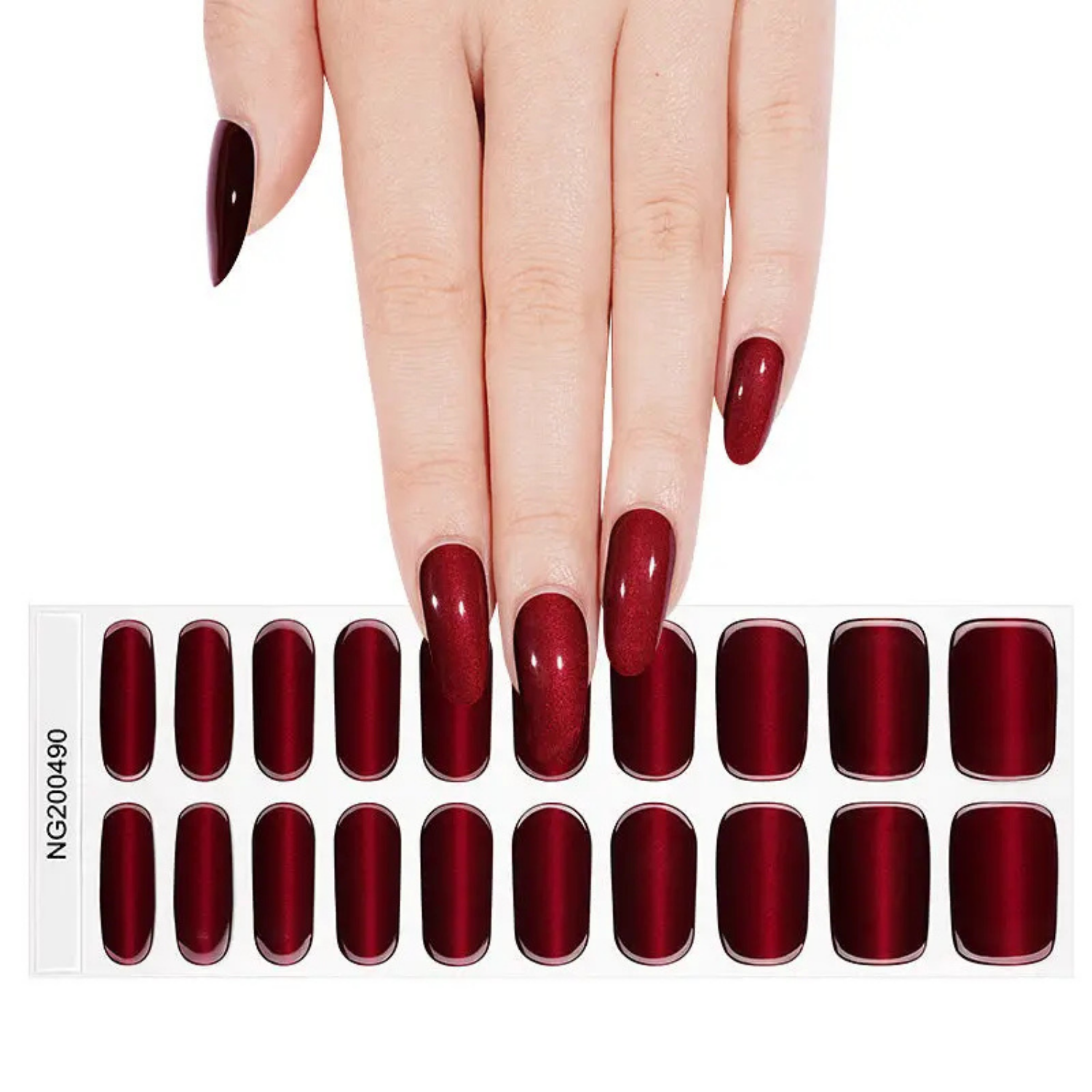 Uñas Gel Semi Curado Manicure - Ojo de Gato Vino tinto-3