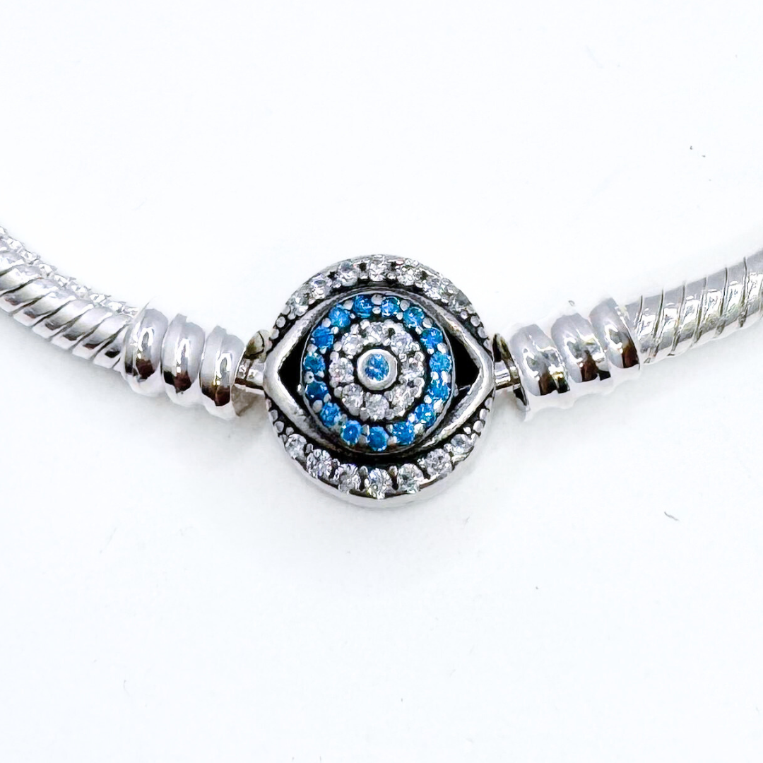 Pulsera Charms Ojo Turco Personalizable en Plata 925-2