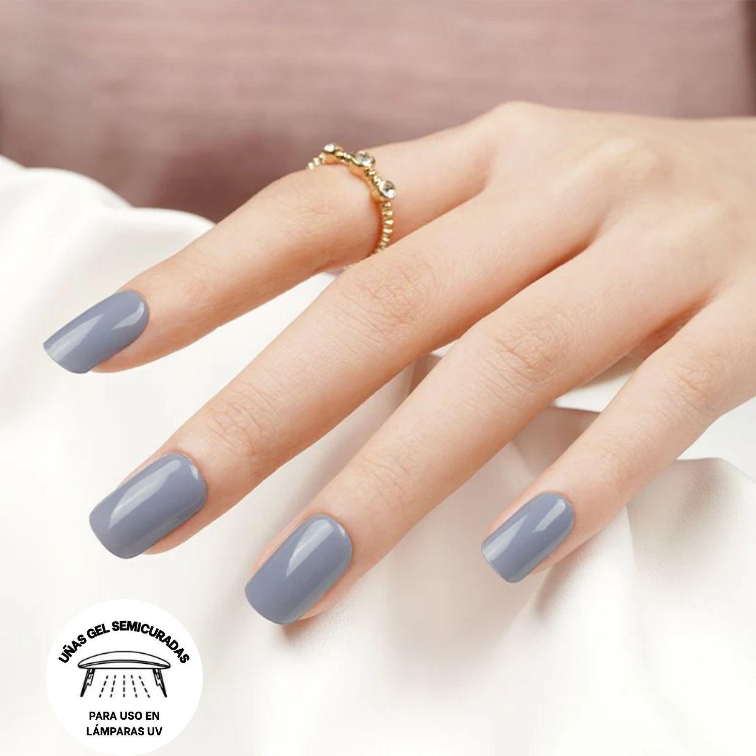Uñas Gel Semi Curado Manicure - Gris Lavanda-3