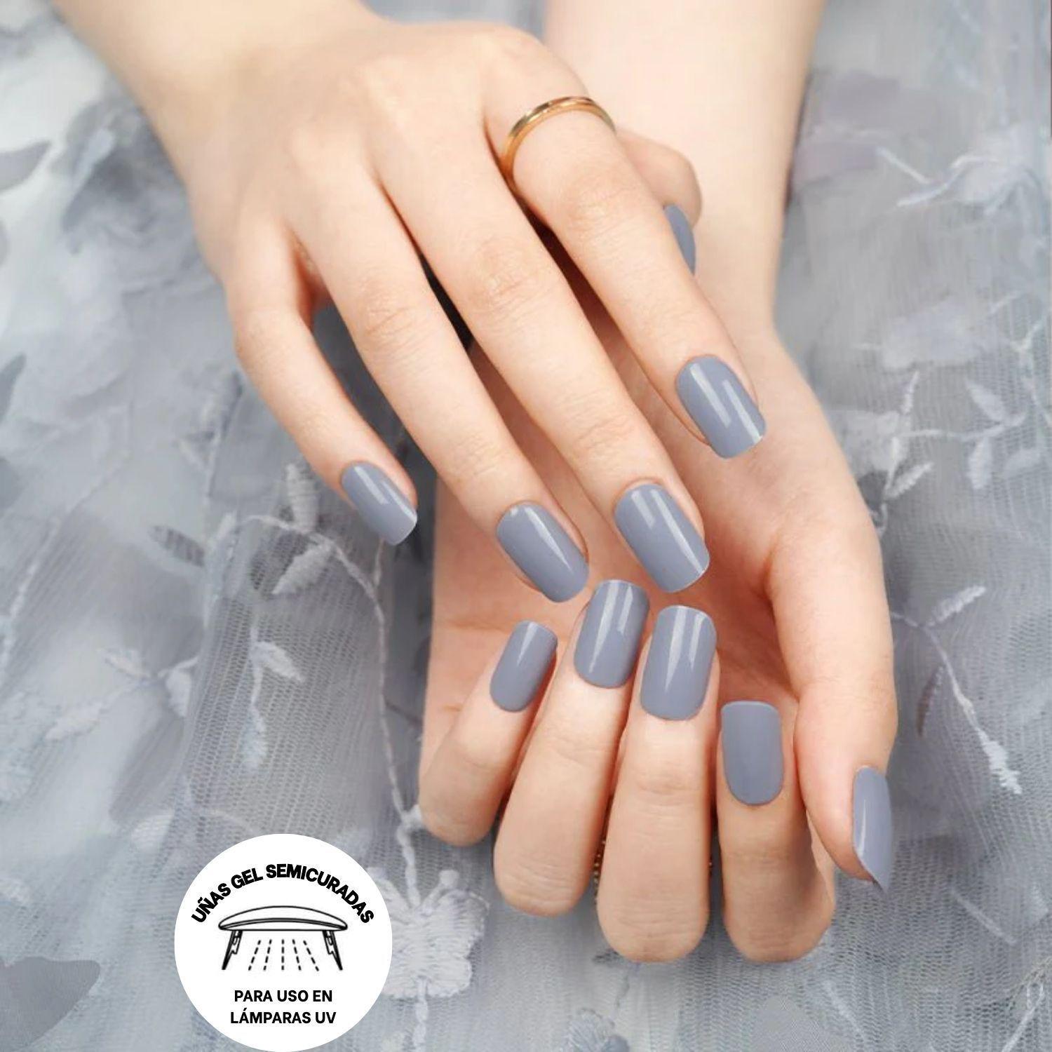 Uñas Gel Semi Curado Manicure - Gris Lavanda-4