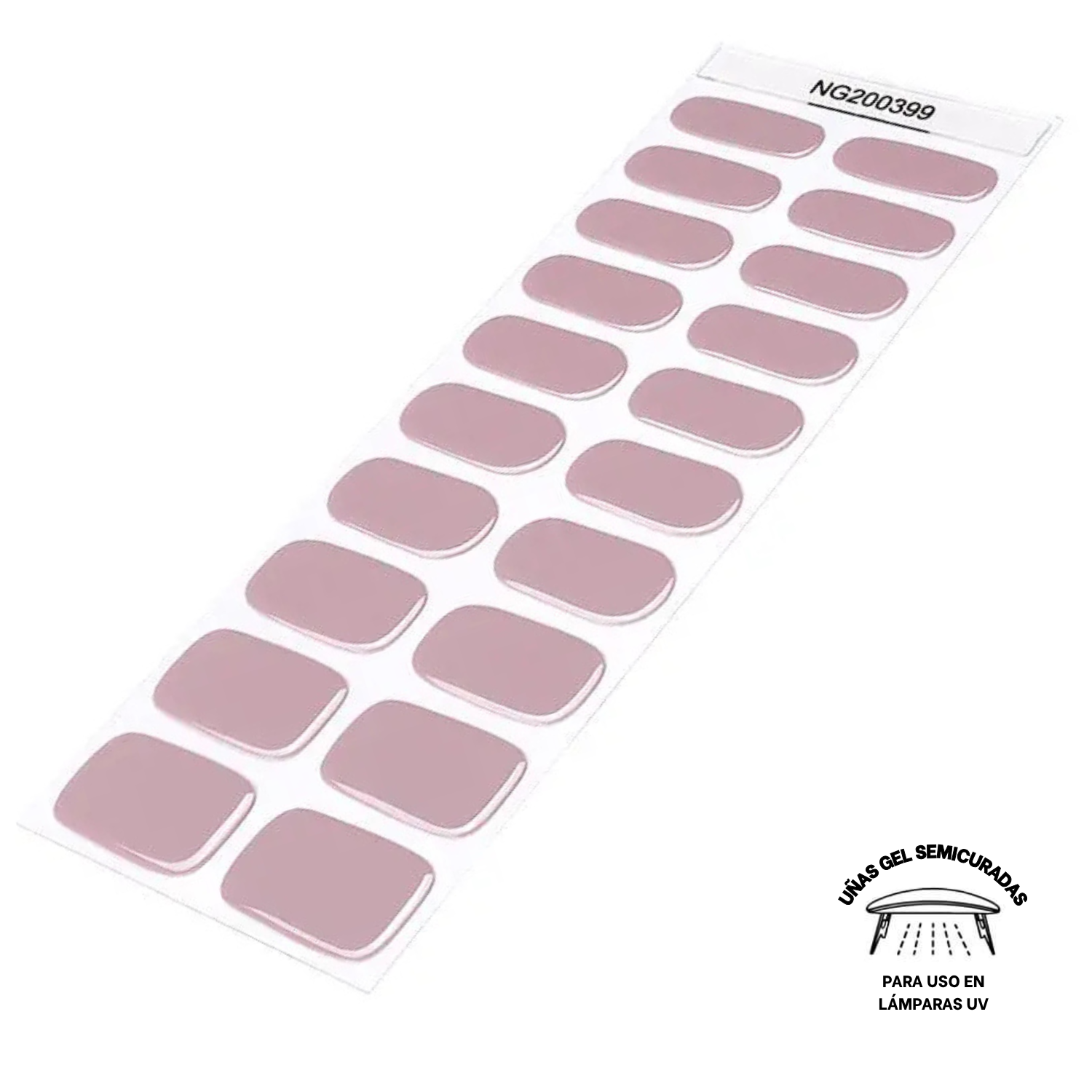 Uñas Gel Semi Curado, Lila Solido, Sticker Para Lampara Uv-2