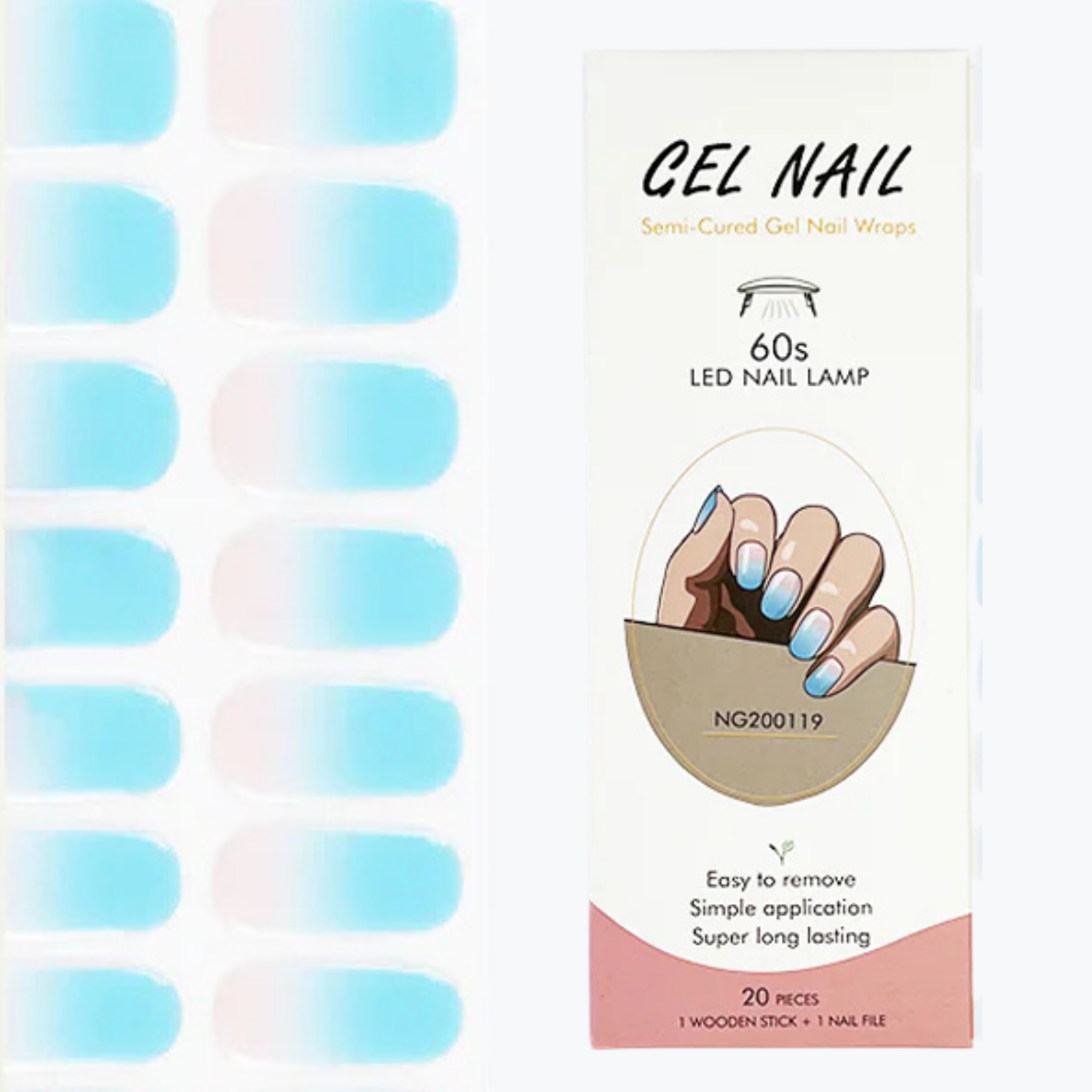 Pack Sticker Uñas Gel Autoadhesiva + Lámpara Uv Led 6w - Sunrise-2