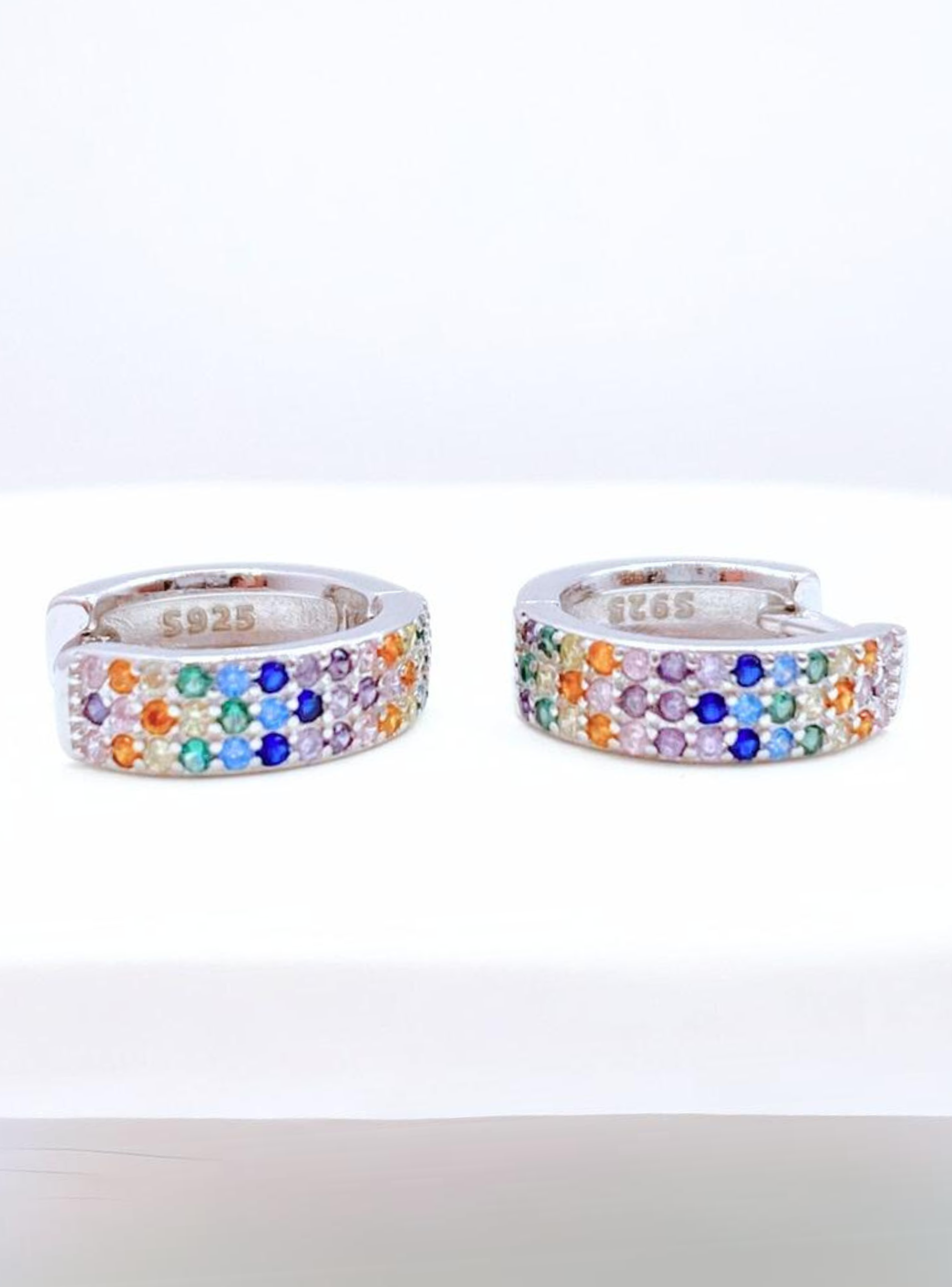 Aros Argollas Pride Circones De Colores, Plata 925-6
