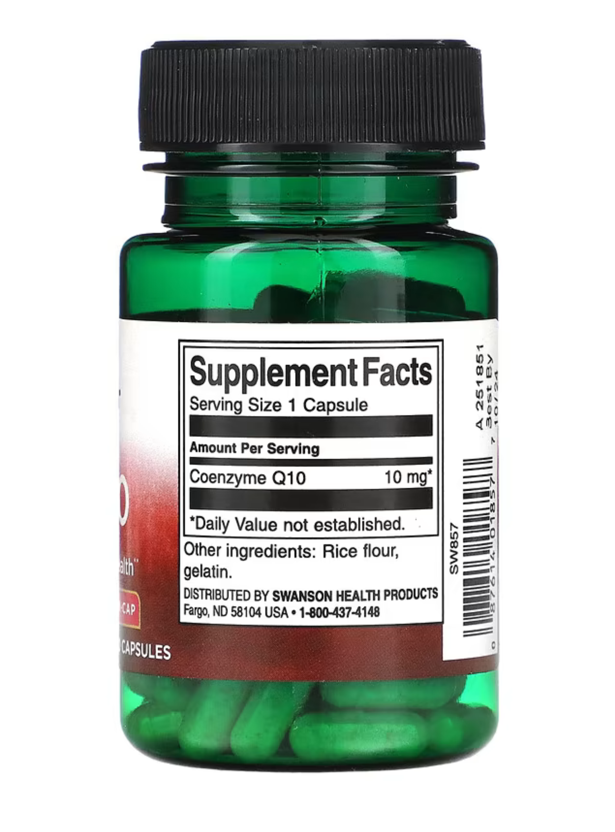 CoQ10, 10 mg, 100 cápsulas, Salud cardiovascular.-1