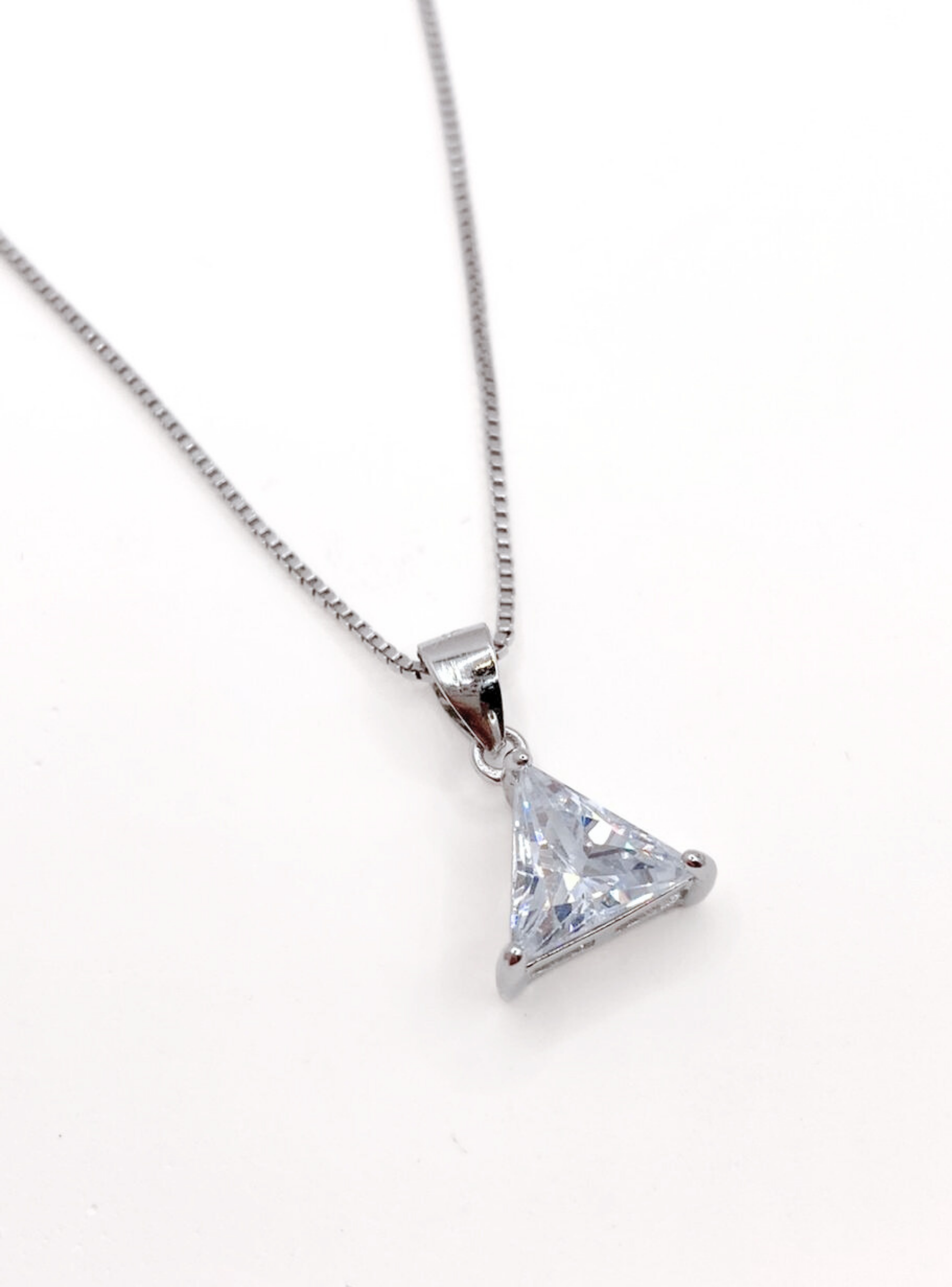 Collar de Plata 925 con Cristal Triangular -4