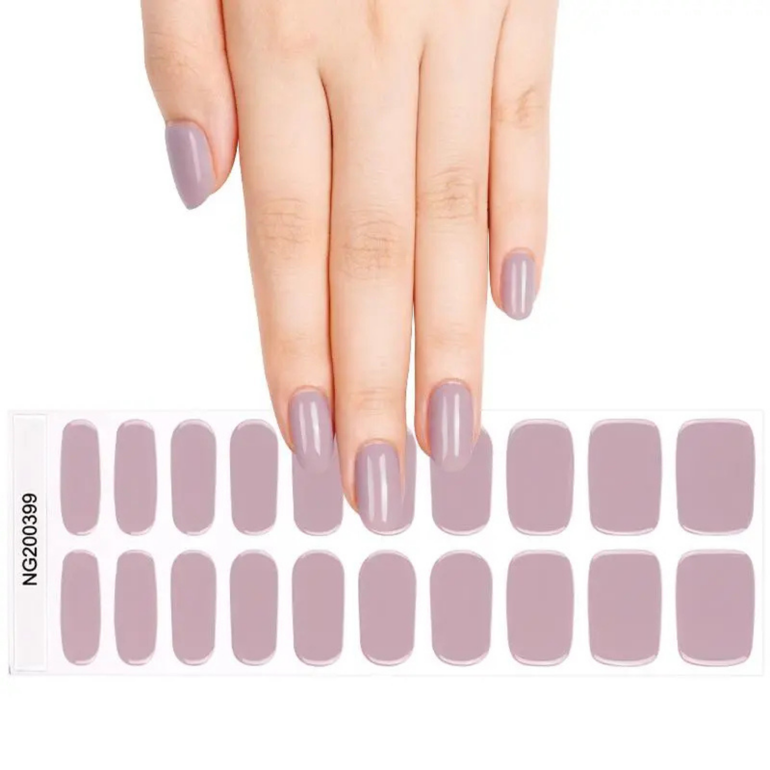 Pack Sticker Uñas Gel Autoadhesiva + Lámpara Uv Led 6w - Lila Solido-1