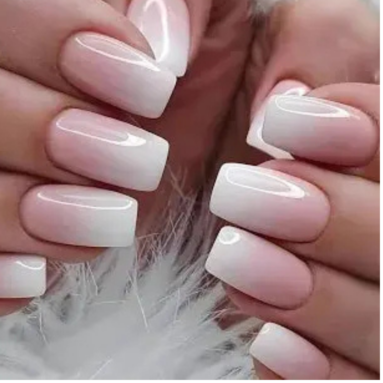 Uñas Gel Semicurado, Sticker Para Lampara Uv, Degrade Blanco -4