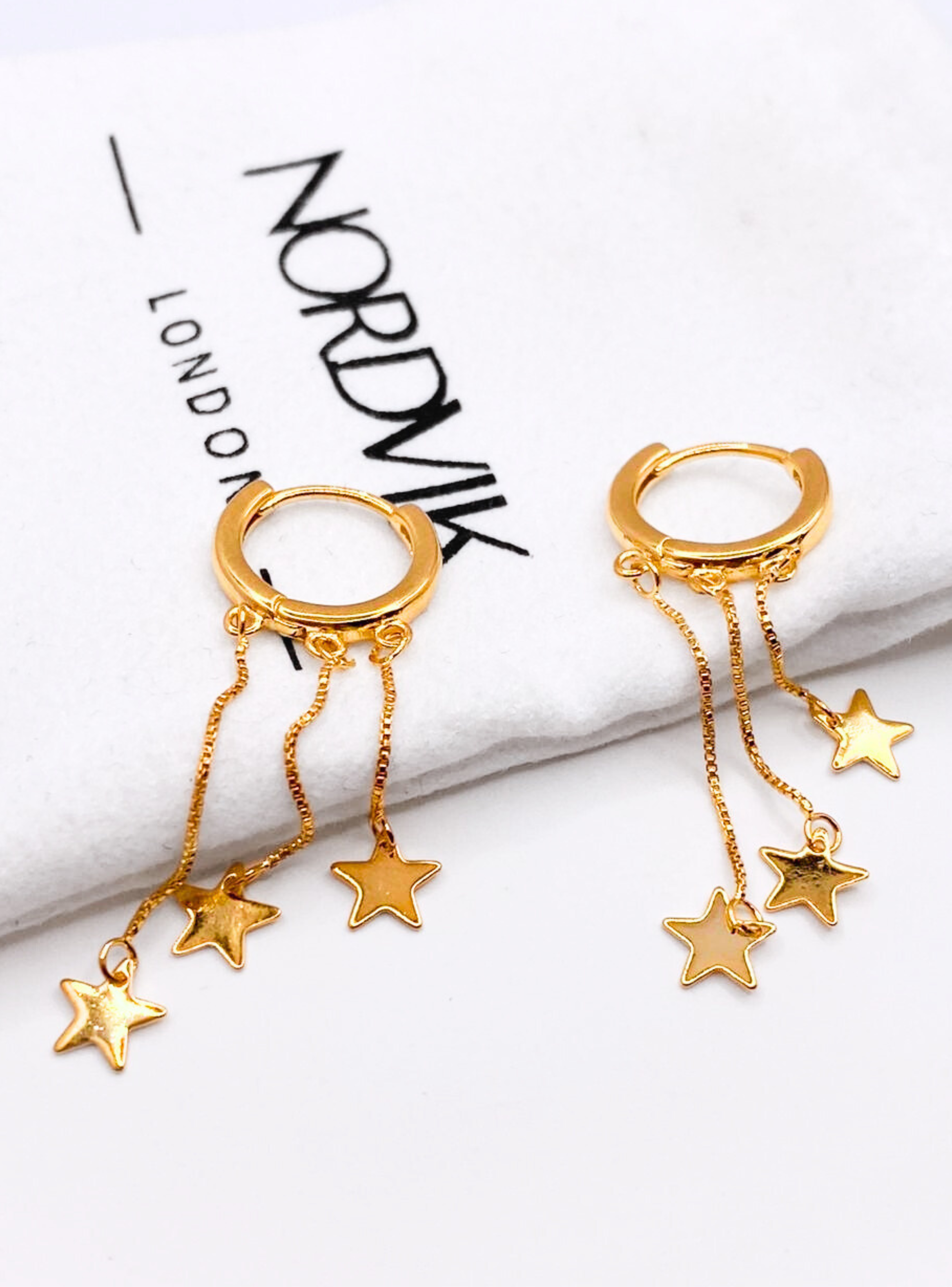 Aros Argolla Estrellas Colgantes-4
