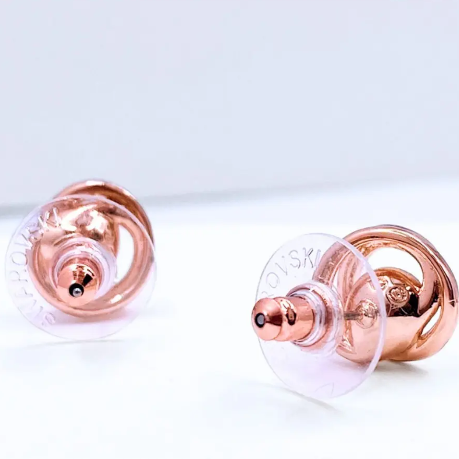 Aros Apegados Rose Gold Circonitas Gota Punto De Luz-2