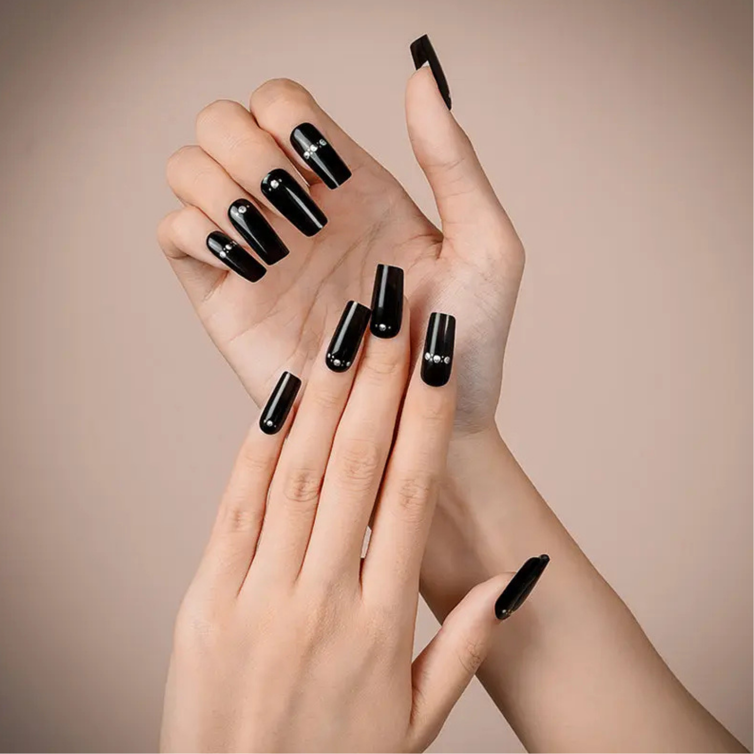 Uñas Gel Semicurado, Negro Corona Brillo, Sticker Lampara Uv-4